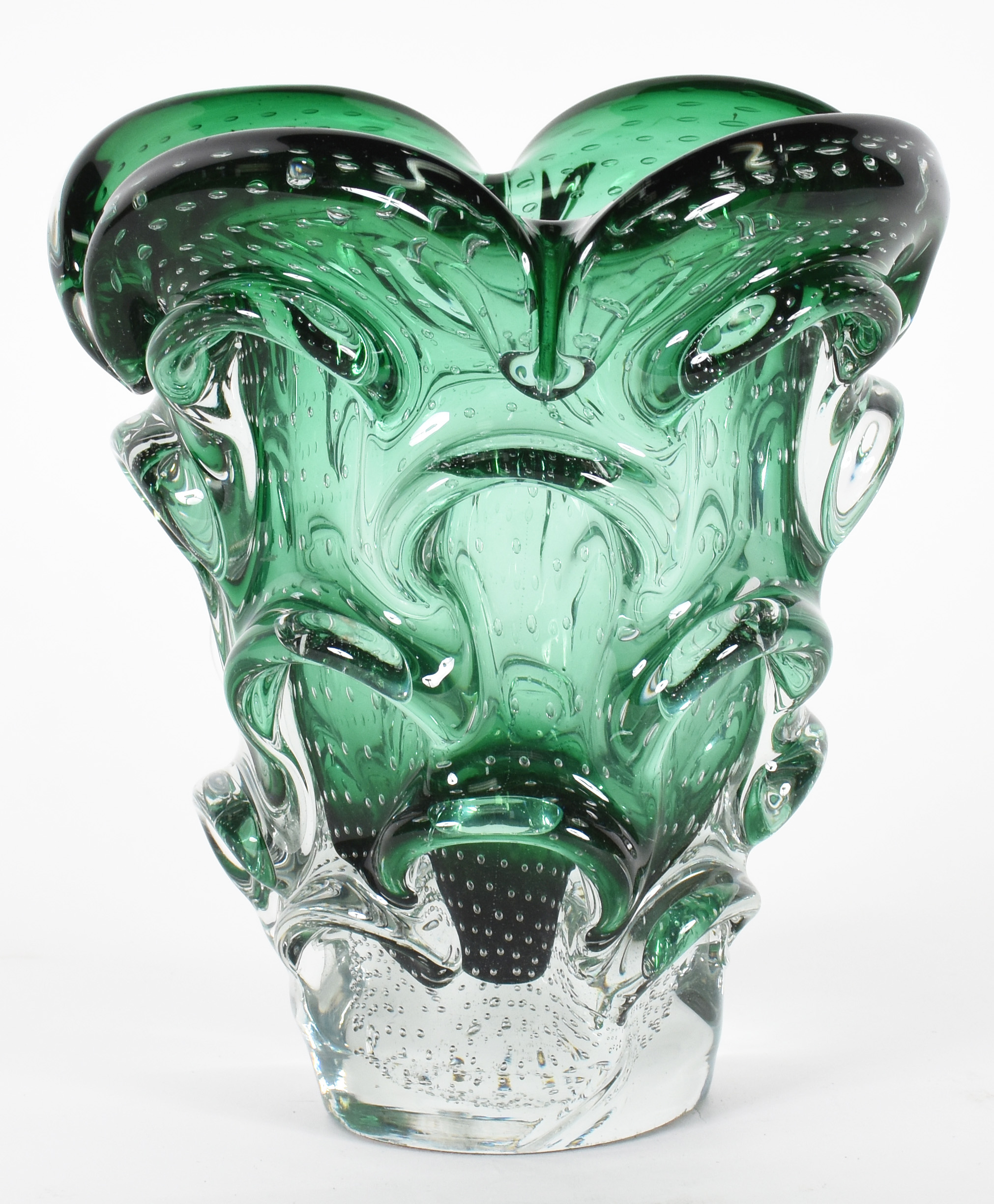 Vaso de murano italiano na cor verde . - foto 1 de 3