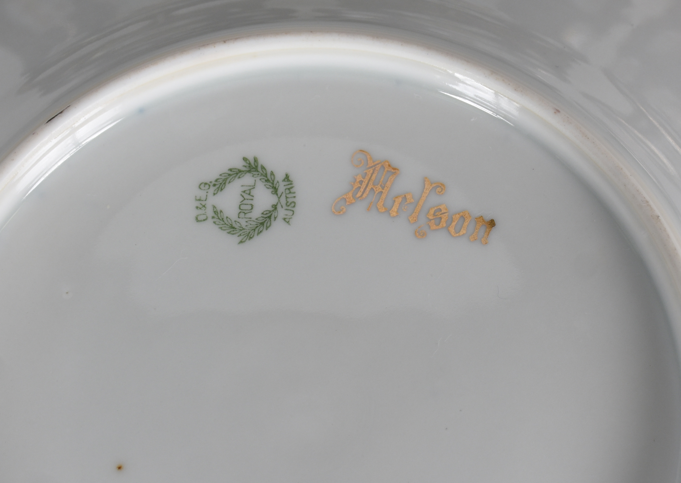 Cinco pratos de porcelana austríaca , marca O. & E. G. Royal Austria... - foto 3 de 3