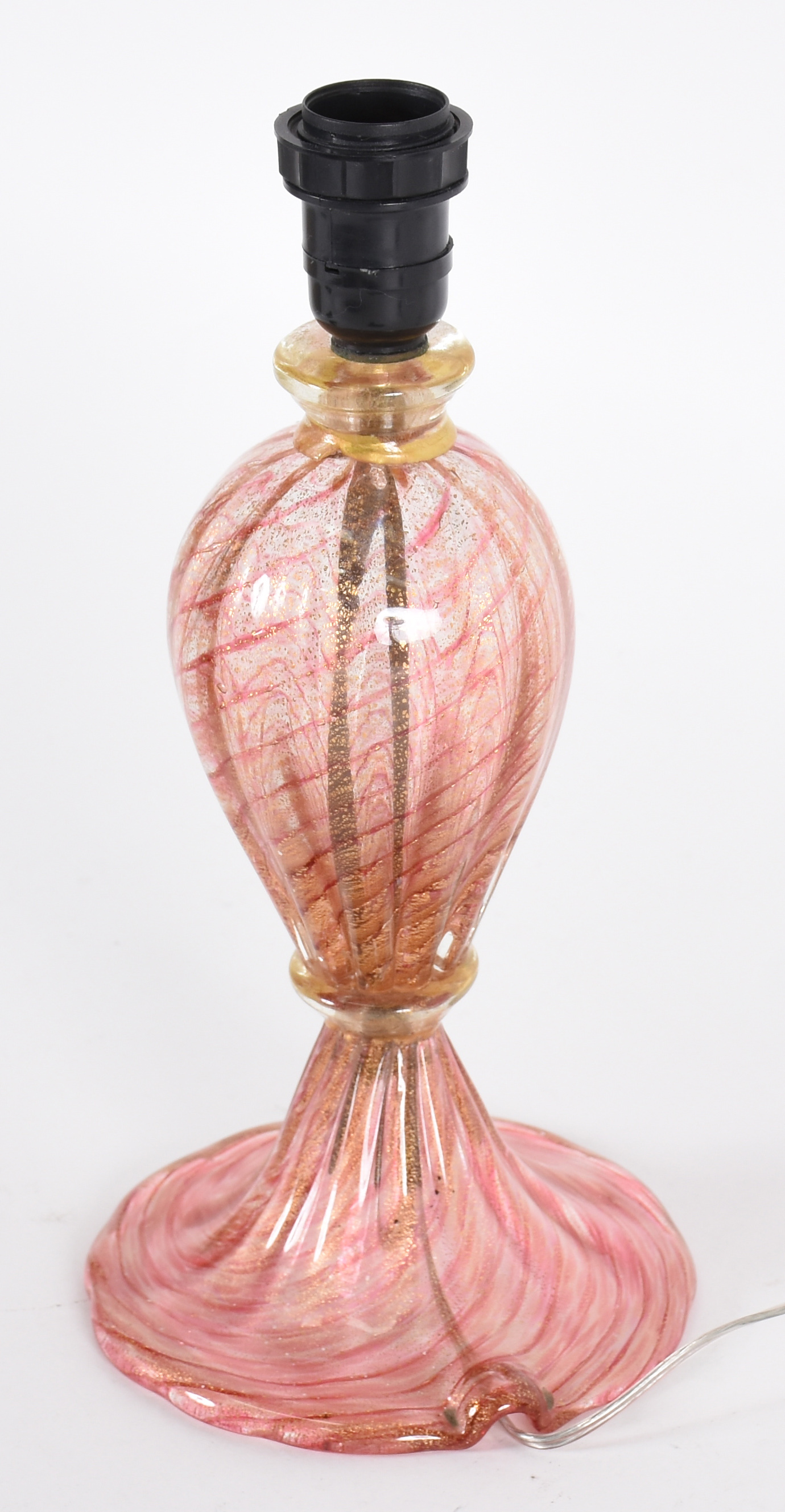 Base de abatjour de Murano italiano na cor rosa com pó de ouro. - foto 2 de 2