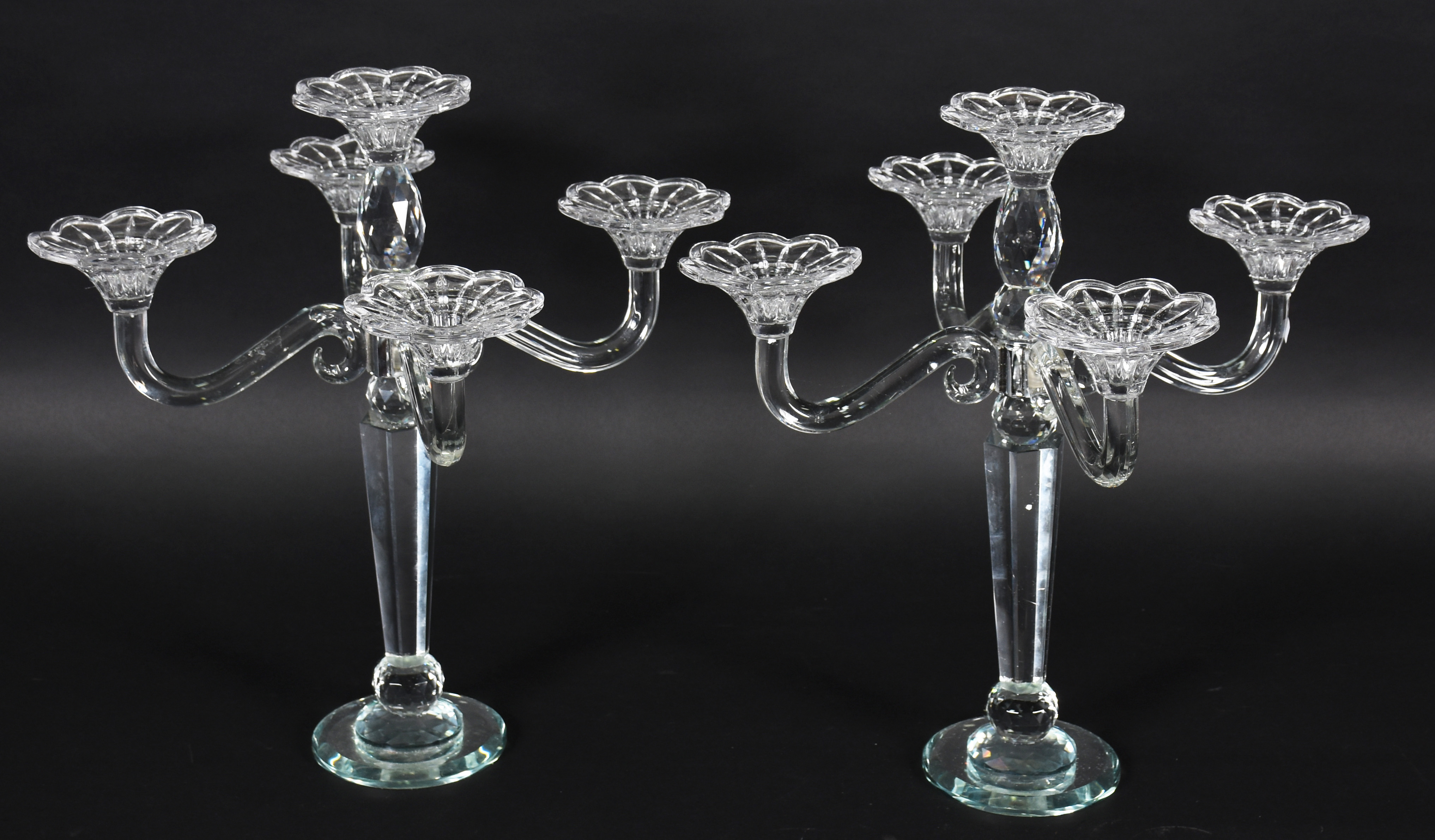 Par de candelabros de cristal para 5 velas cada . - foto 1 de 2