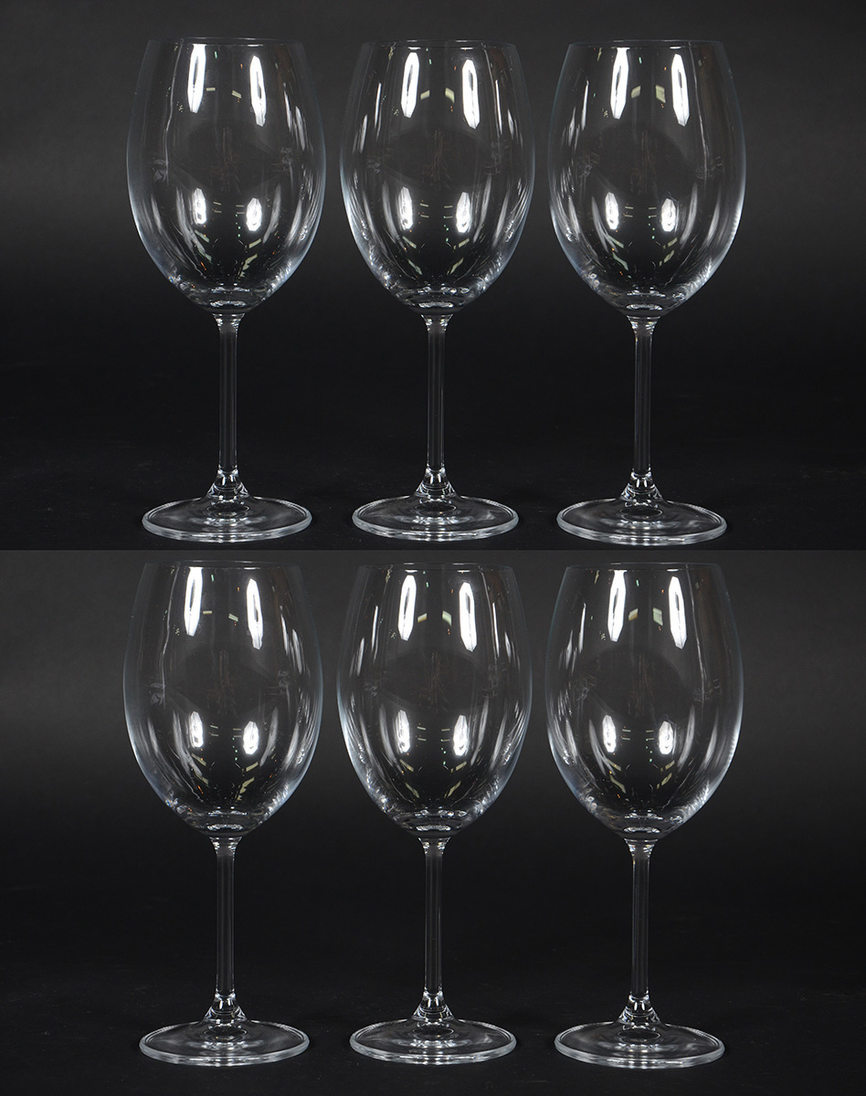 Seis cálices para vinho feitio balloon.