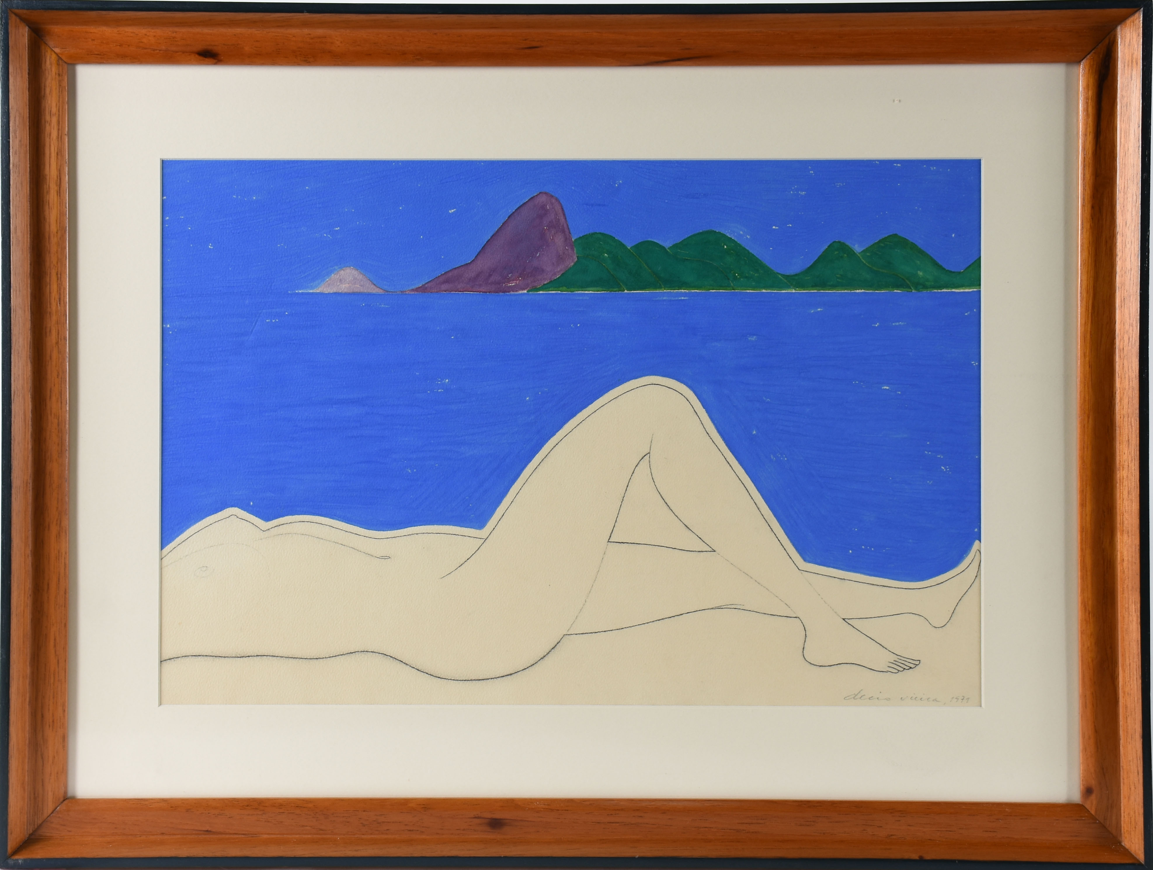 Décio Vieira (1922-1988), Nú feminino com vista Rio de Janeiro ao fundo - foto 1 de 3