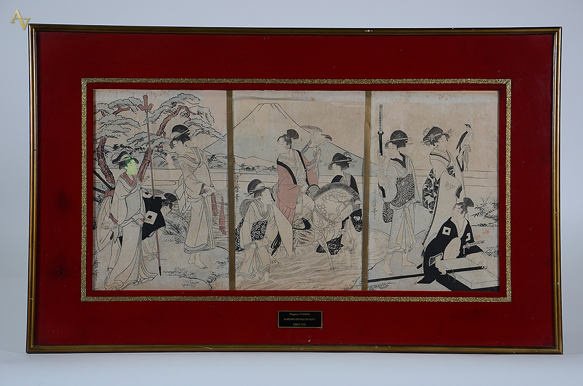 KITAGAWA UTAMARO - Figuras orientais - guache sobre papel - medida... - foto 1 de 3