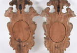 Par de antigos apliques de parede  em madeira  ... - Par de antigos apliques de parede  em madeira  patinada .