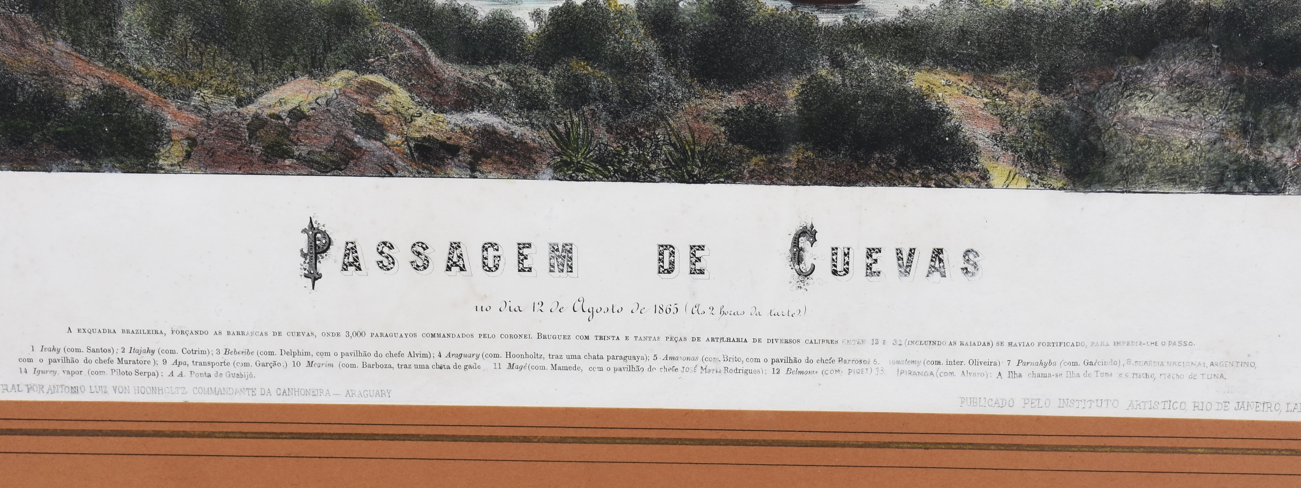 Gravura, Passagem de Cuevas , 12 de Agosto de 1865. ( Restaurada ) - foto 2 de 5