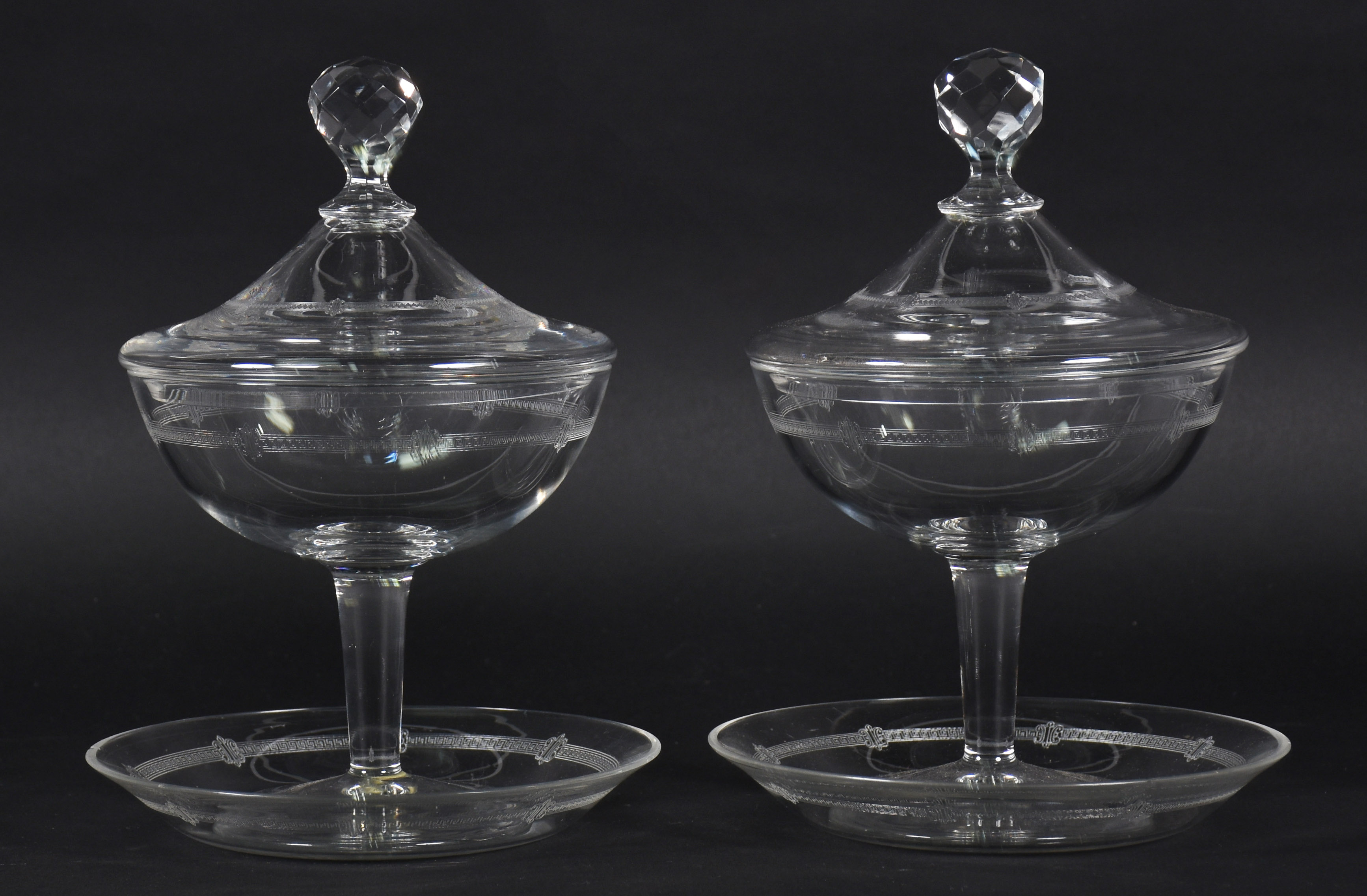 Par de compoteiras com presentoir de cristal Saint Louis (... - foto 2 de 4
