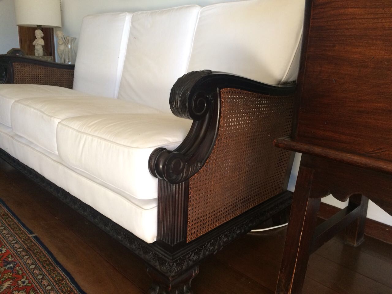 Conjunto de sofá de 3 lugares e par de poltronas com palhinha dupla e... - foto 1 de 7
