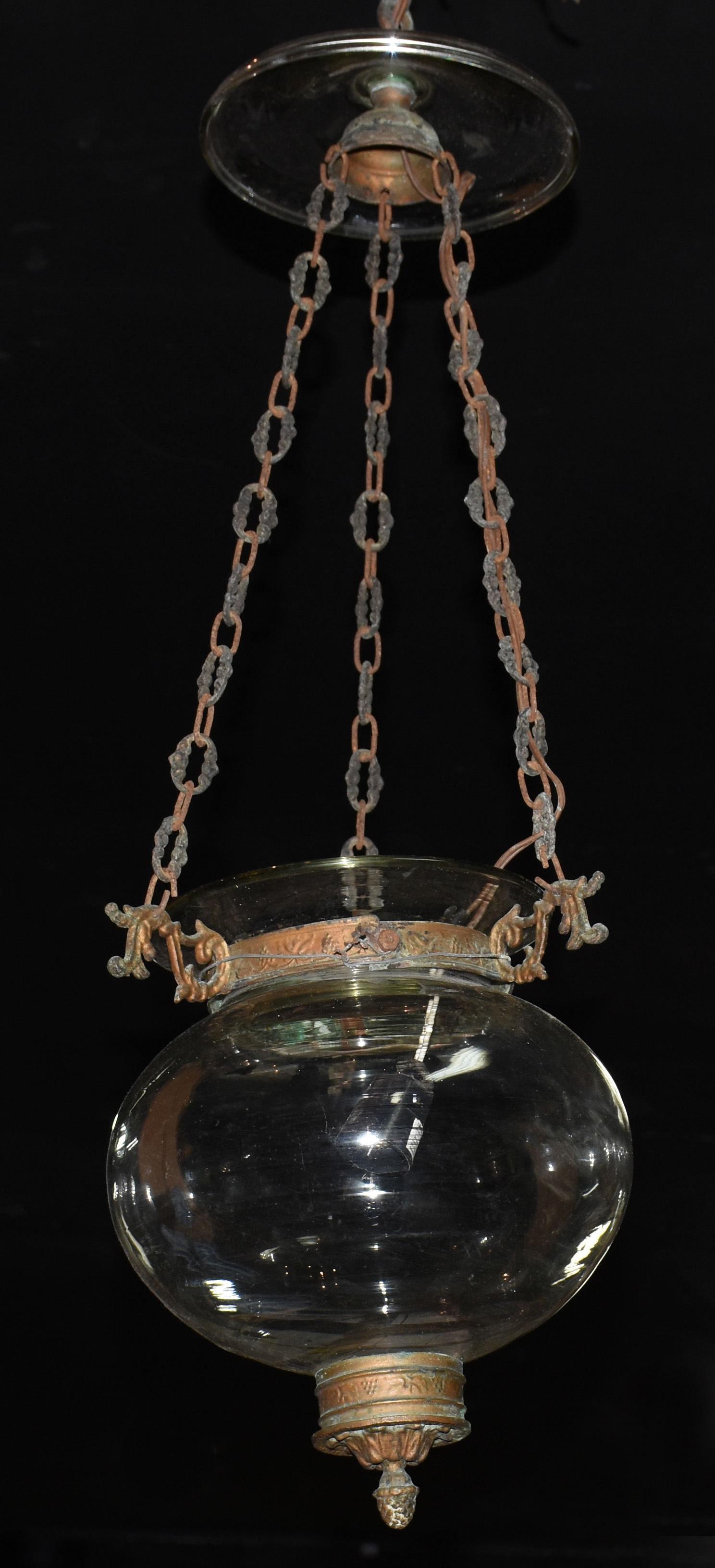 Lanterna de teto em vidro e metal . - foto 1 de 2