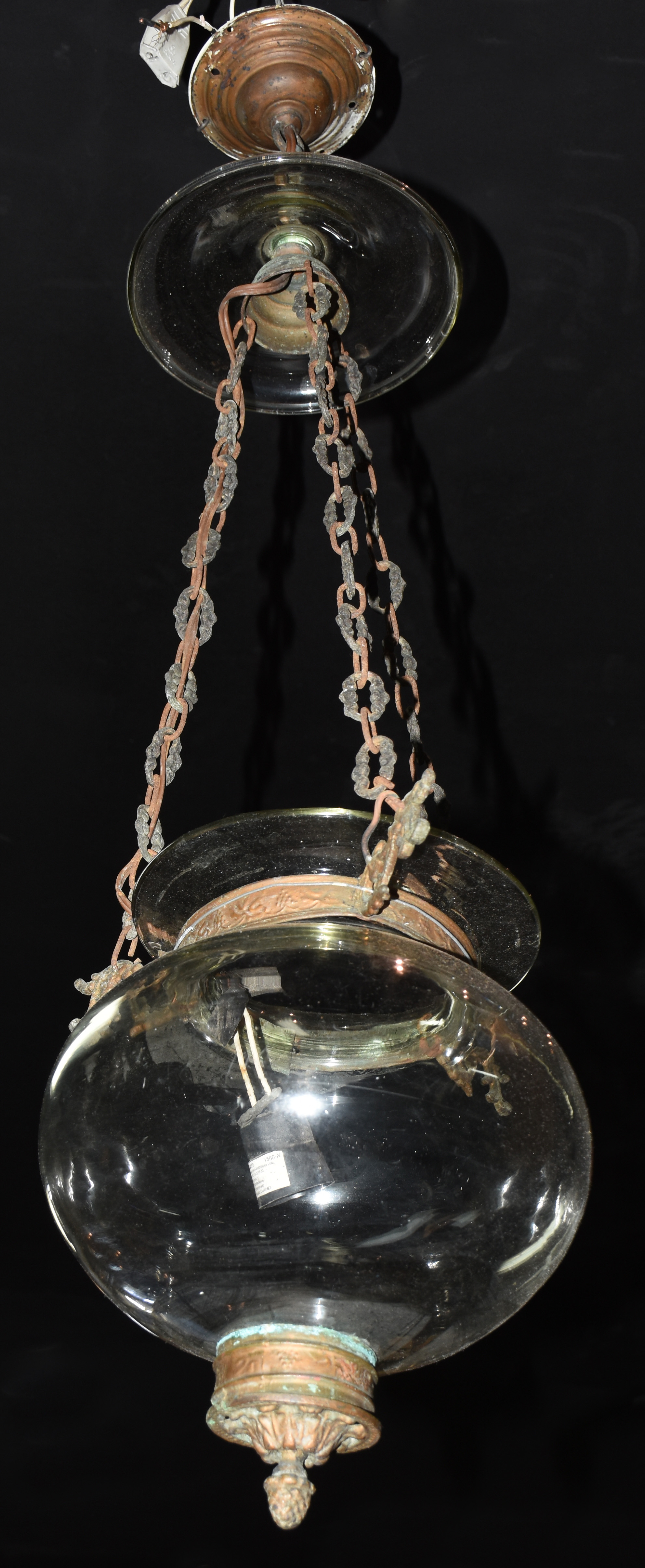 Lanterna de teto em vidro e metal . - foto 2 de 2