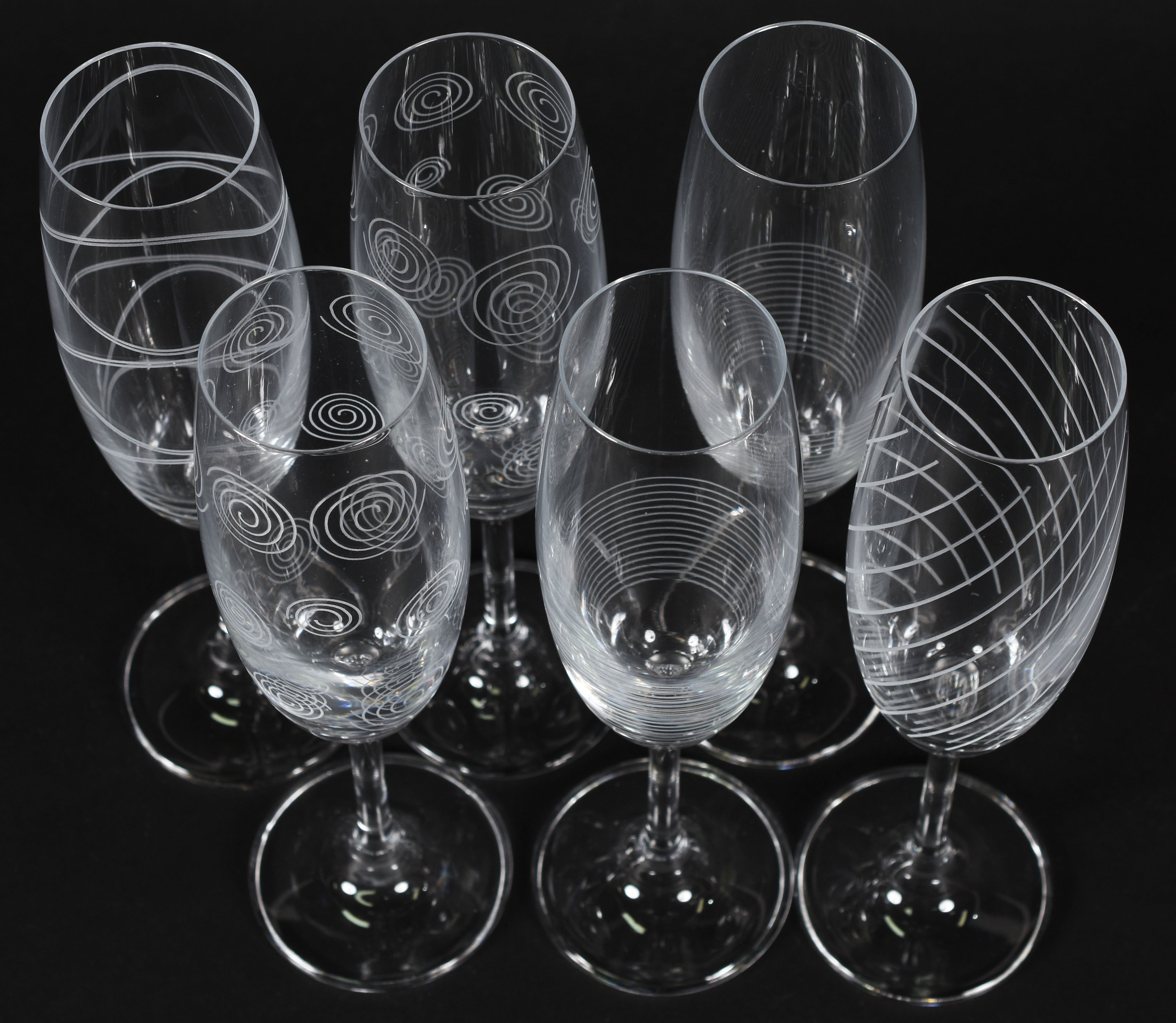 Seis flutes de cristal da bohemia 210 ml desenhada - foto 2 de 2