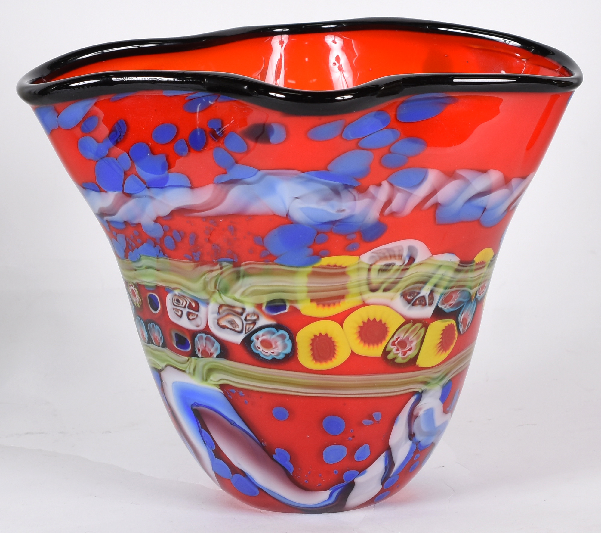 cachepot de Murano vermelho (furado no fundo e pequenos lascados) 20... - foto 1 de 4