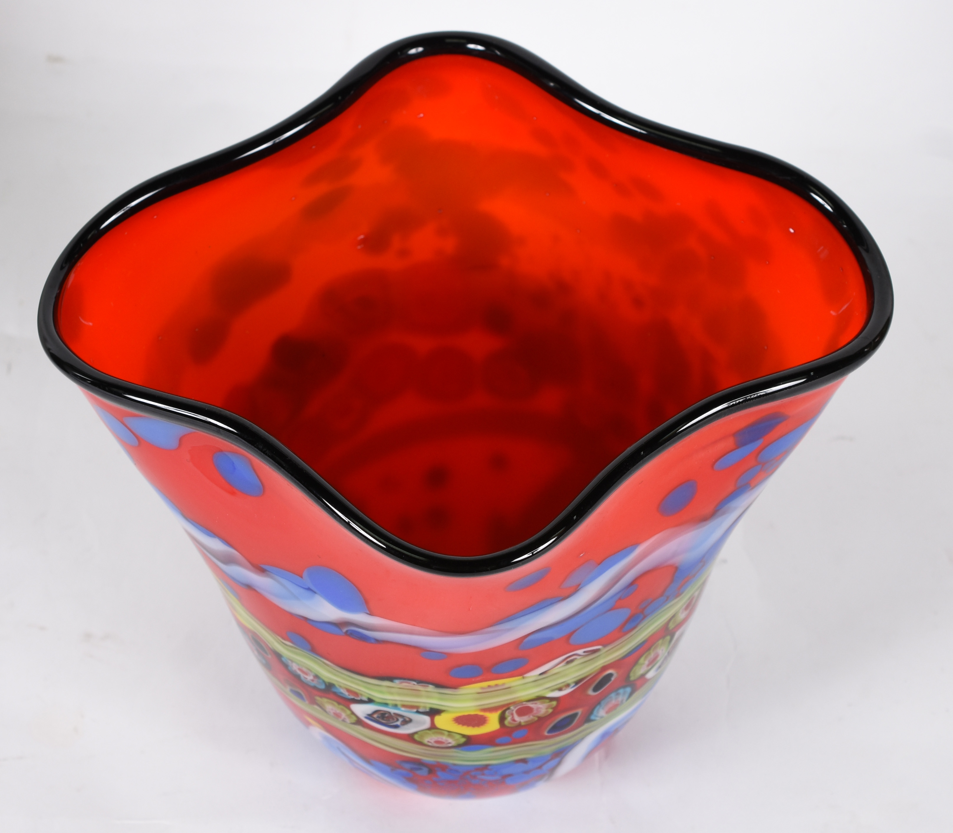 cachepot de Murano vermelho (furado no fundo e pequenos lascados) 20... - foto 4 de 4