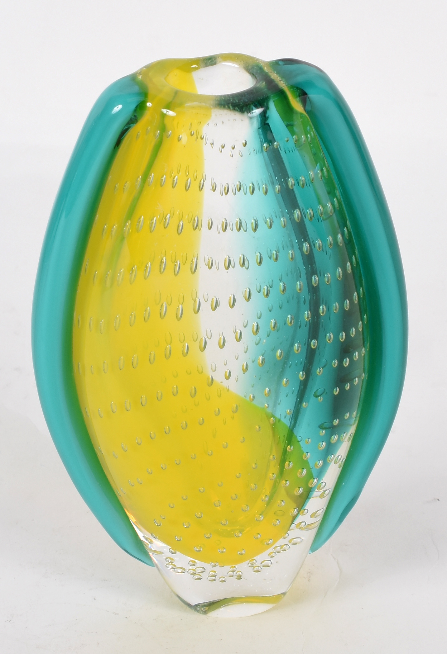Vaso de murano azul e amarelo 20 cm - foto 3 de 3