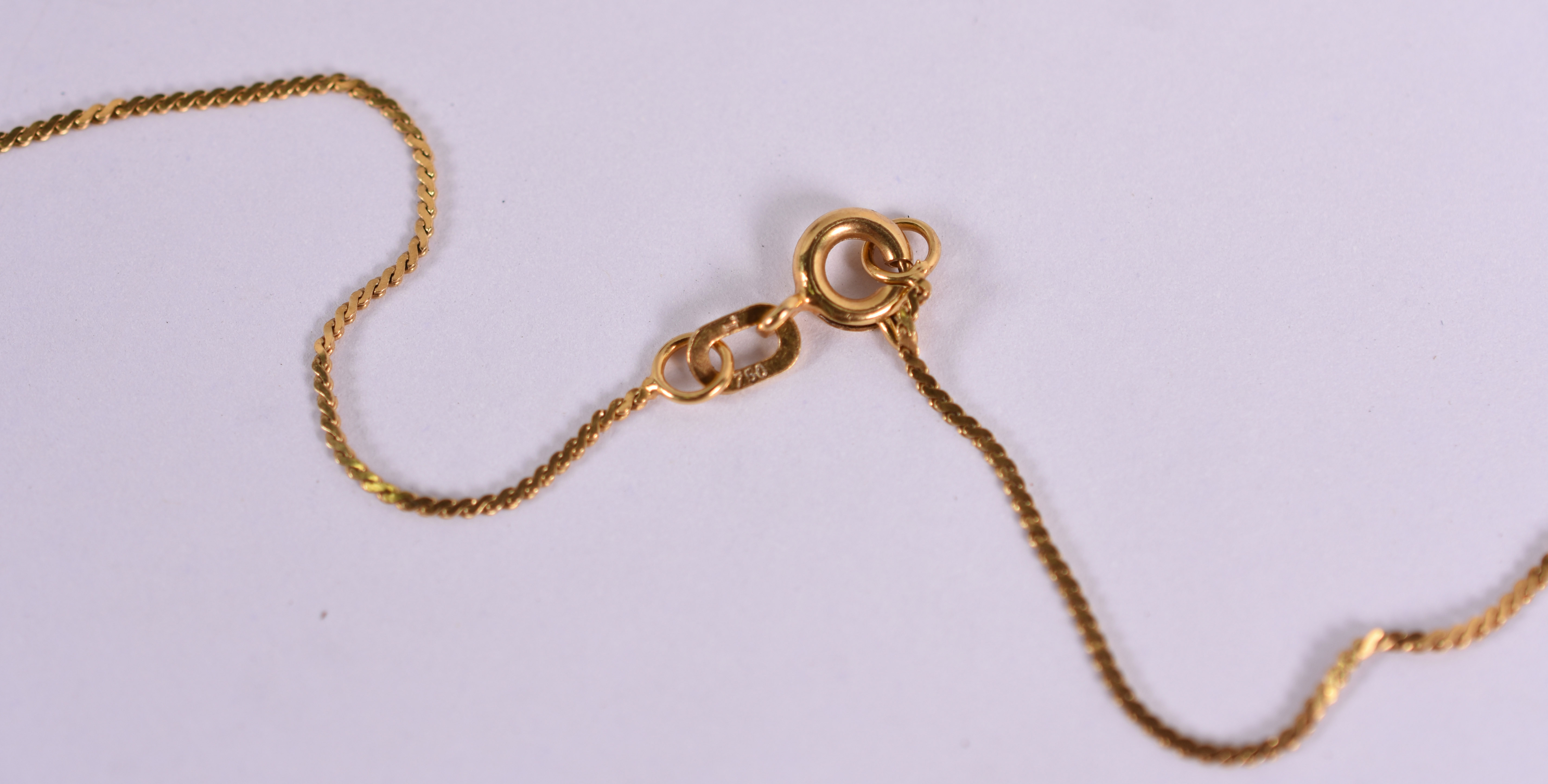 Colar de ouro 18 com pendente com brilhantes e turmalina . ( Por... - foto 4 de 4