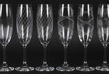 Seis flutes de cristal da bohemia 210 ml desenhada - Seis flutes de cristal da bohemia 210 ml desenhada