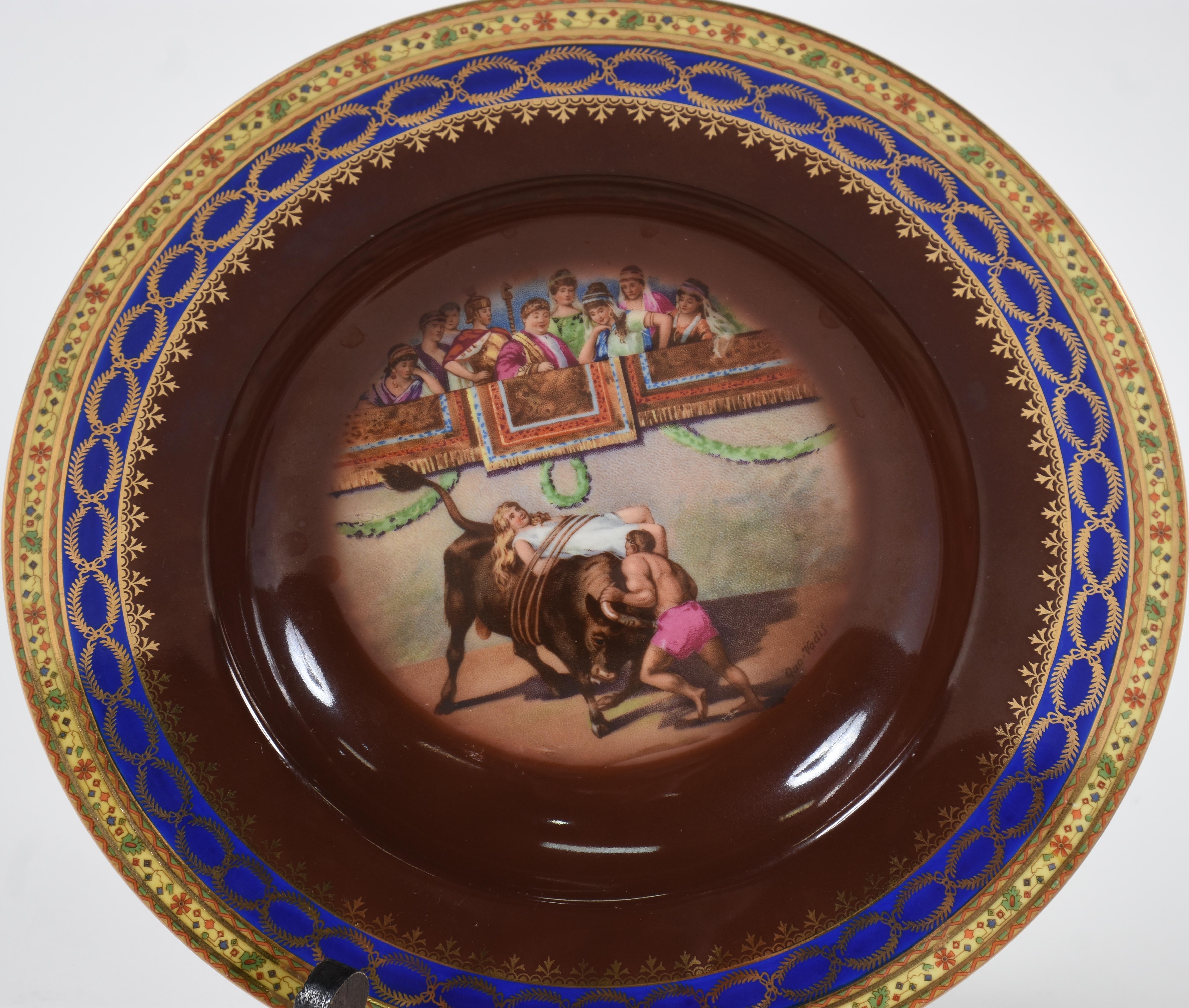 Dois pratos fundos de porcelana alemã Royal EPIAG, Omeco, decorados... - foto 2 de 5
