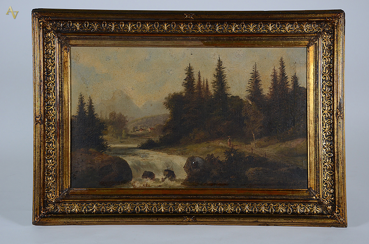 R. MARIOLO - Paisagem - ost - 40 x 66 (com furo na tela - precisa de... - foto 1 de 4