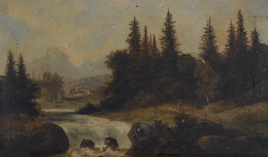 R. MARIOLO - Paisagem - ost - 40 x 66 (com furo na tela - precisa de... - foto 2 de 4