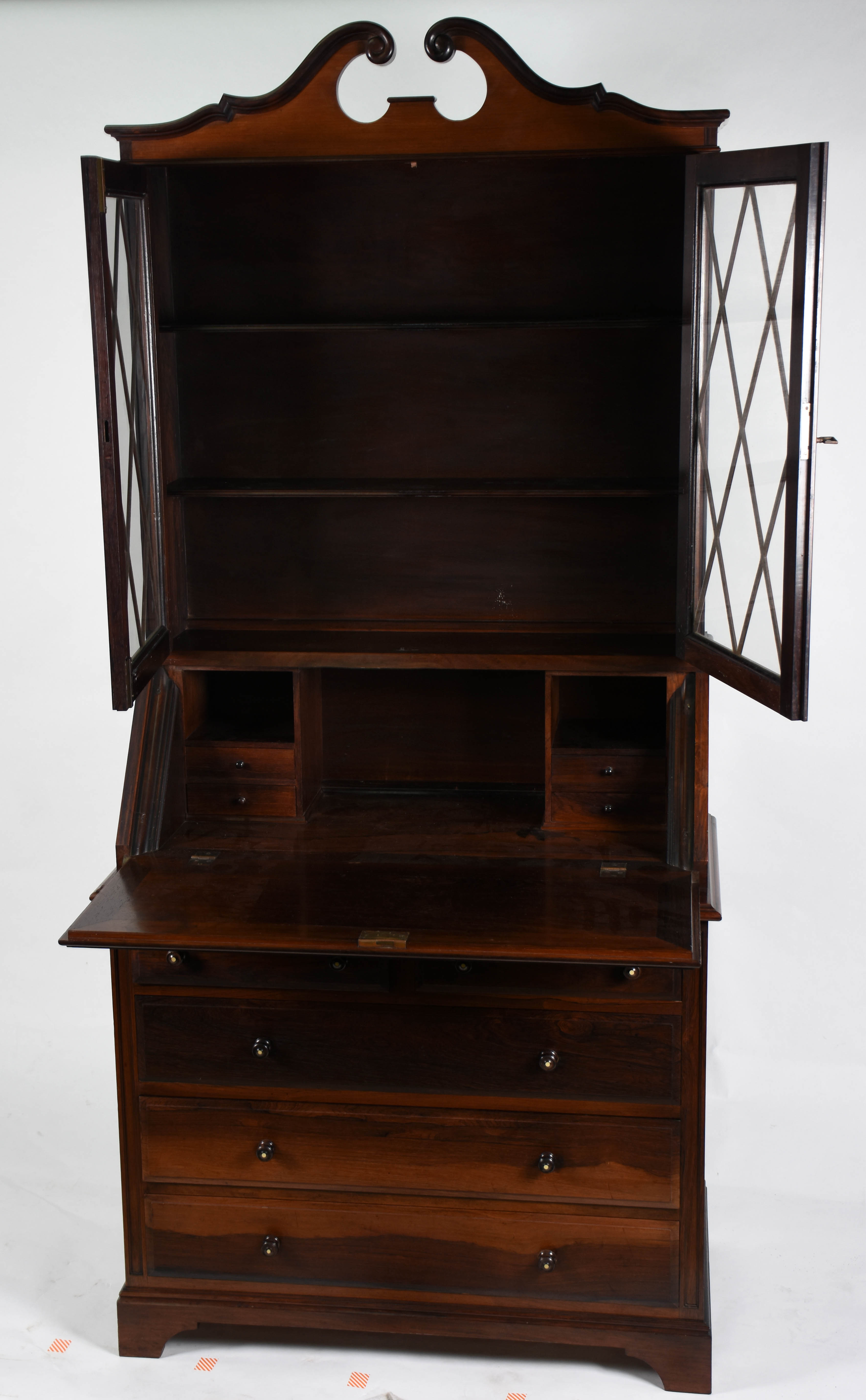 Bookcase de jacarandá com 5 gavetas , tampo articulado , 2 portas... - foto 2 de 6