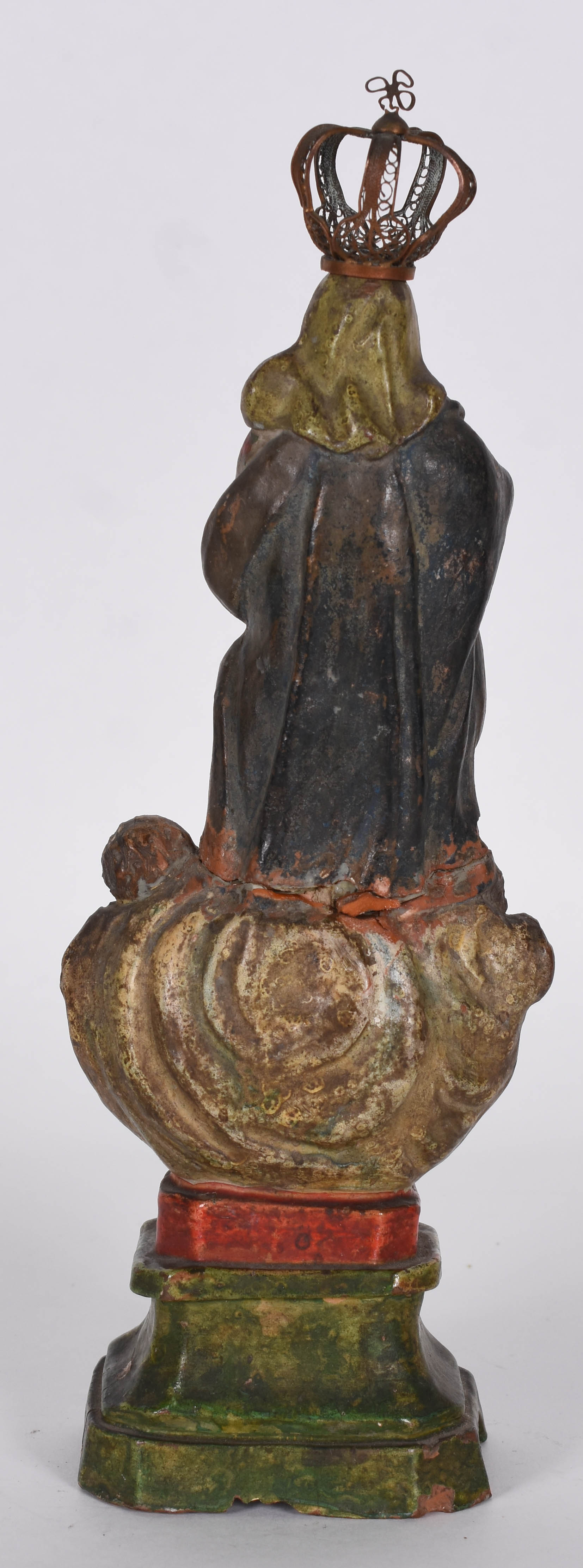 Imagem de N. Sra. em terracota policromada , com coroa. - foto 2 de 6
