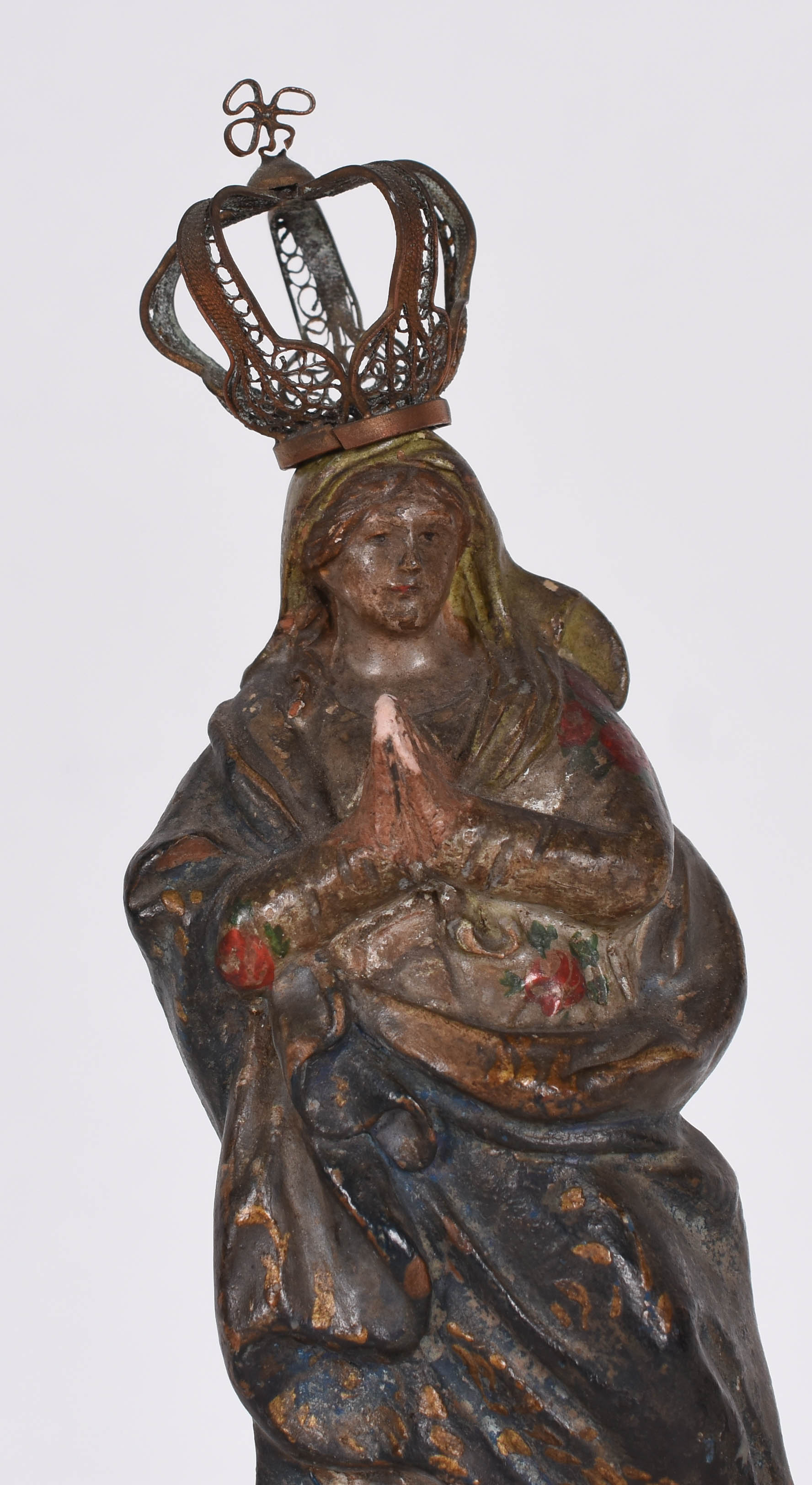 Imagem de N. Sra. em terracota policromada , com coroa. - foto 4 de 6