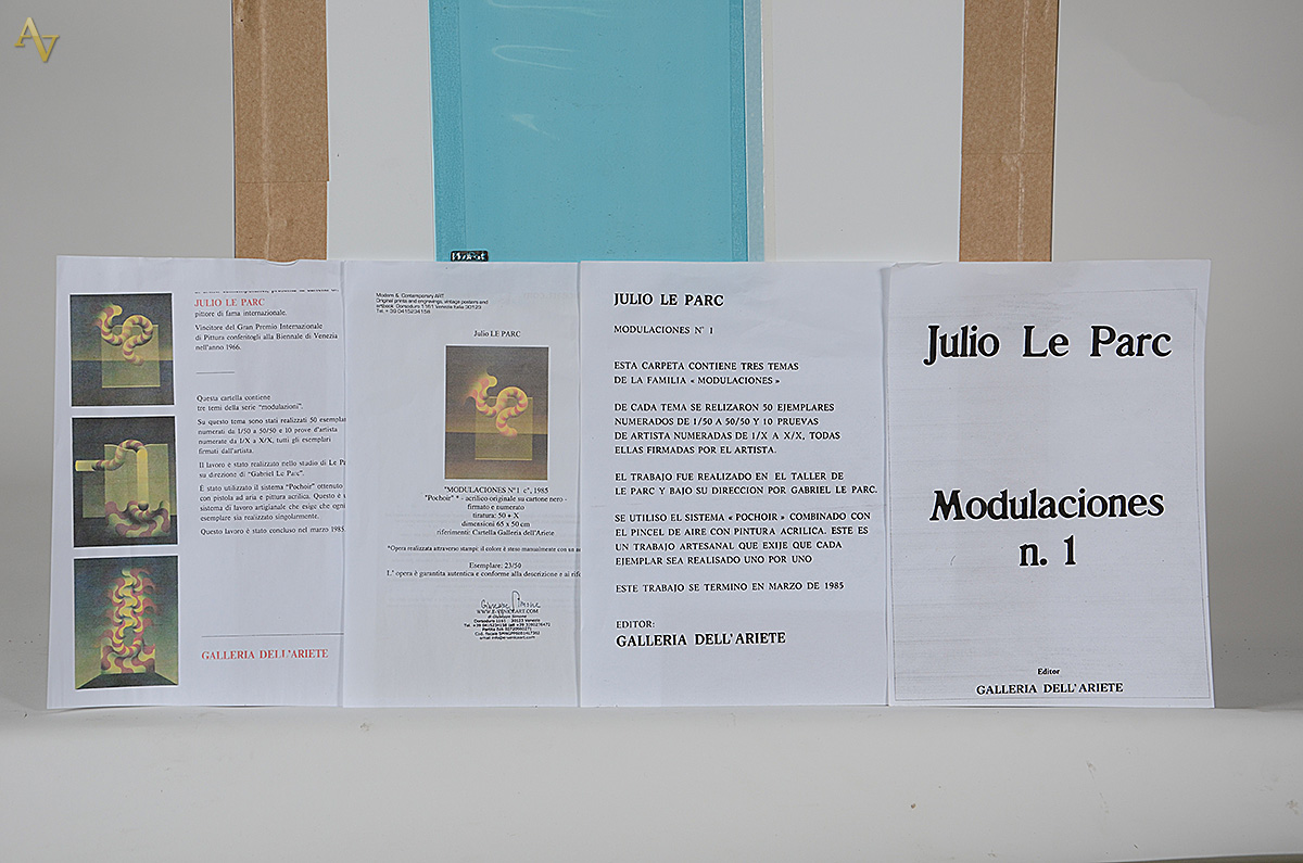 JULIO LE PARC - Modulociones nº. 1 - serigrafia - 65 x 50 - foto 3 de 3
