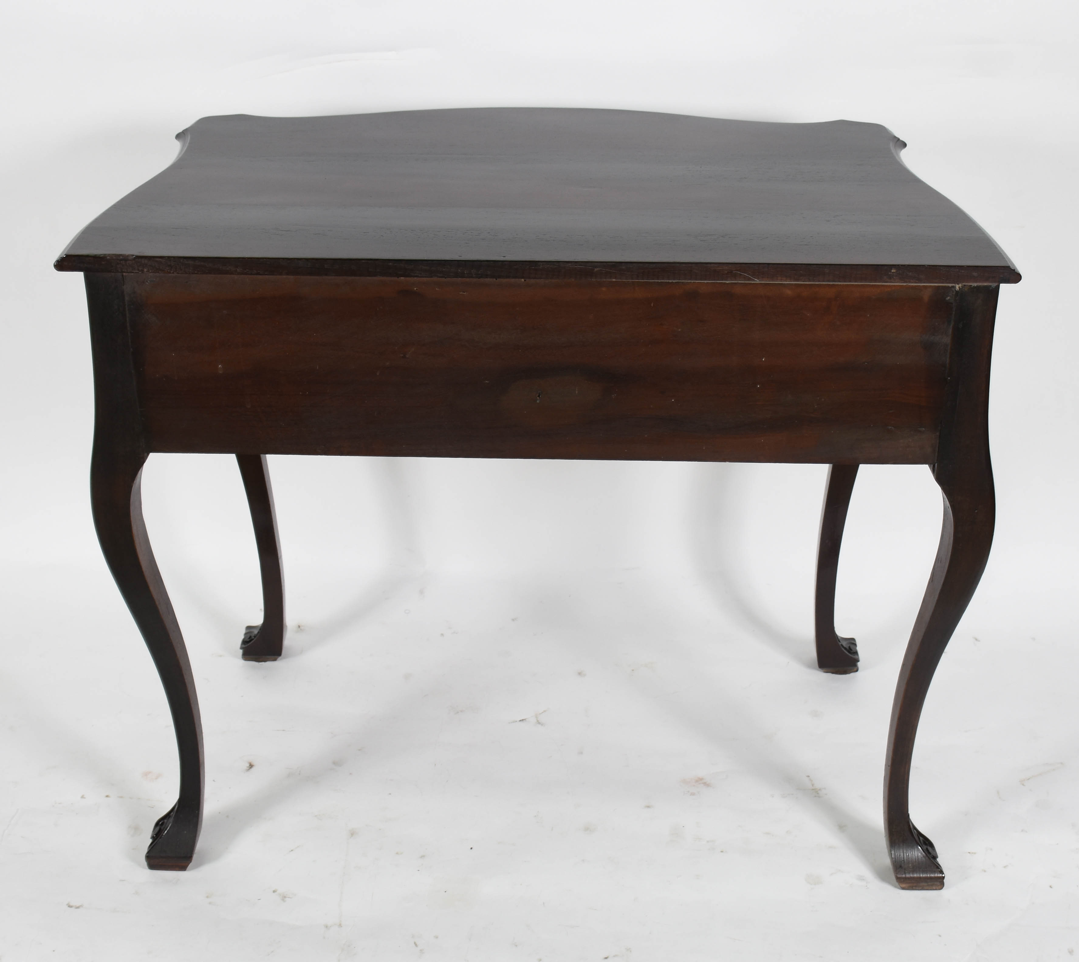 Mesa de encostar de madeira nobre, com 1 gaveta, estilo Dom José . - foto 5 de 5