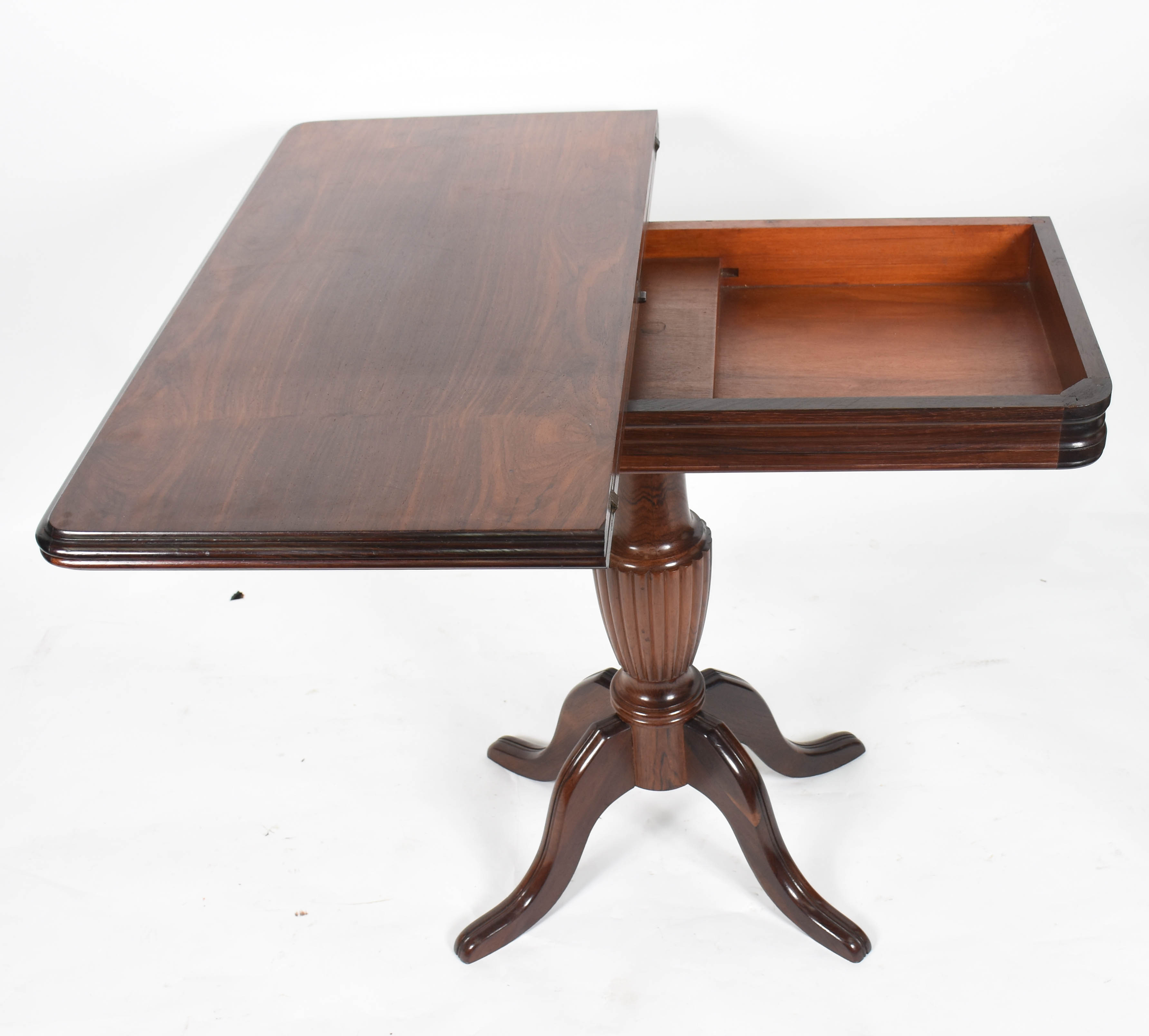 Mesa / console de jacarandá , tampo dobrável , base coluna ( aberta... - foto 3 de 5