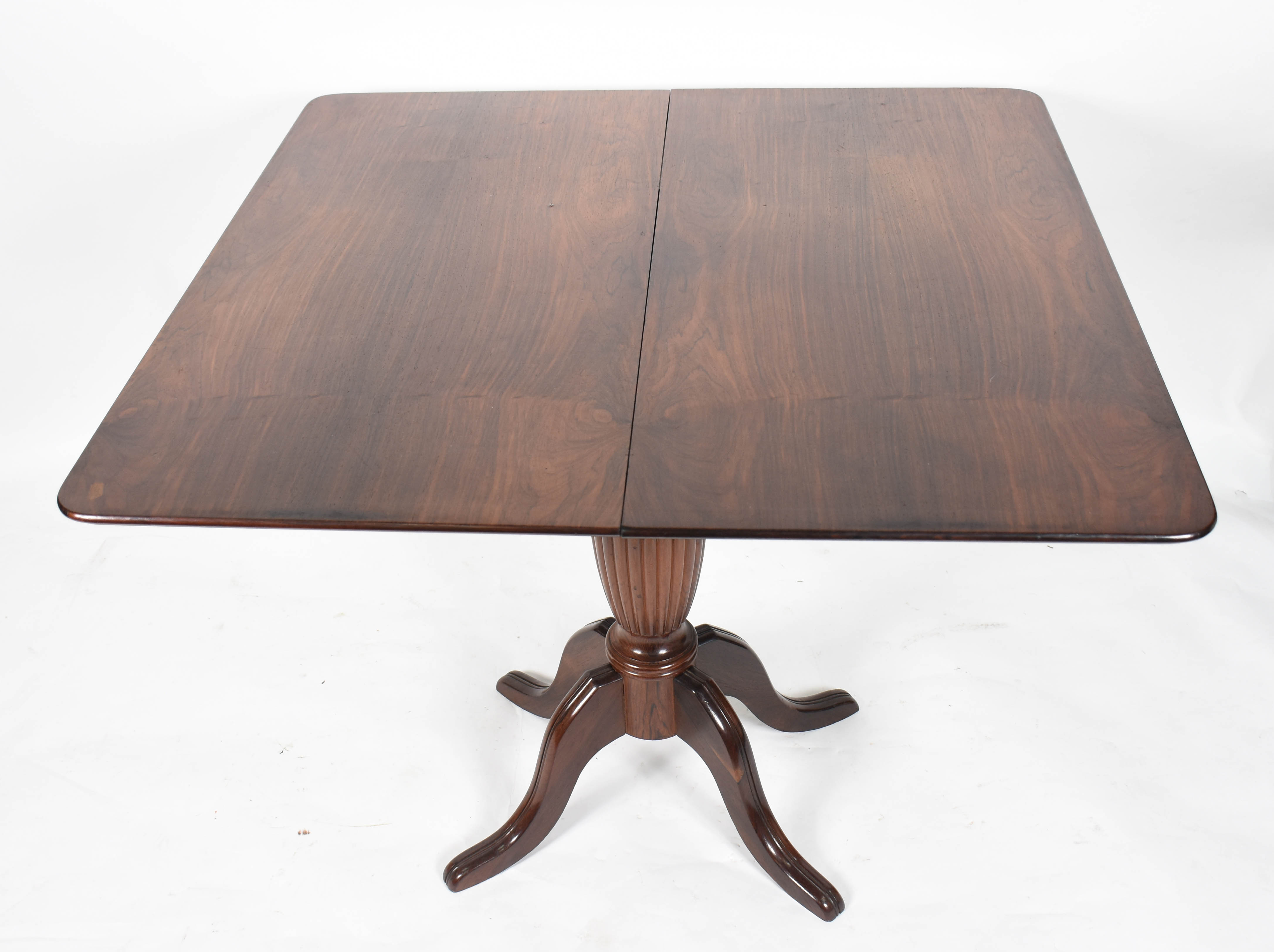 Mesa / console de jacarandá , tampo dobrável , base coluna ( aberta... - foto 4 de 5