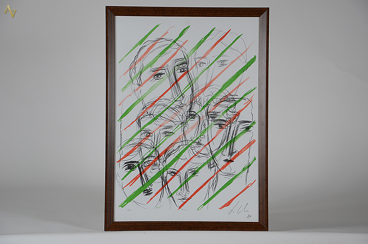 SANDRO CHIA - Volti - litografia H. C. - 50 x 70 (com certificado) - foto 1 de 5