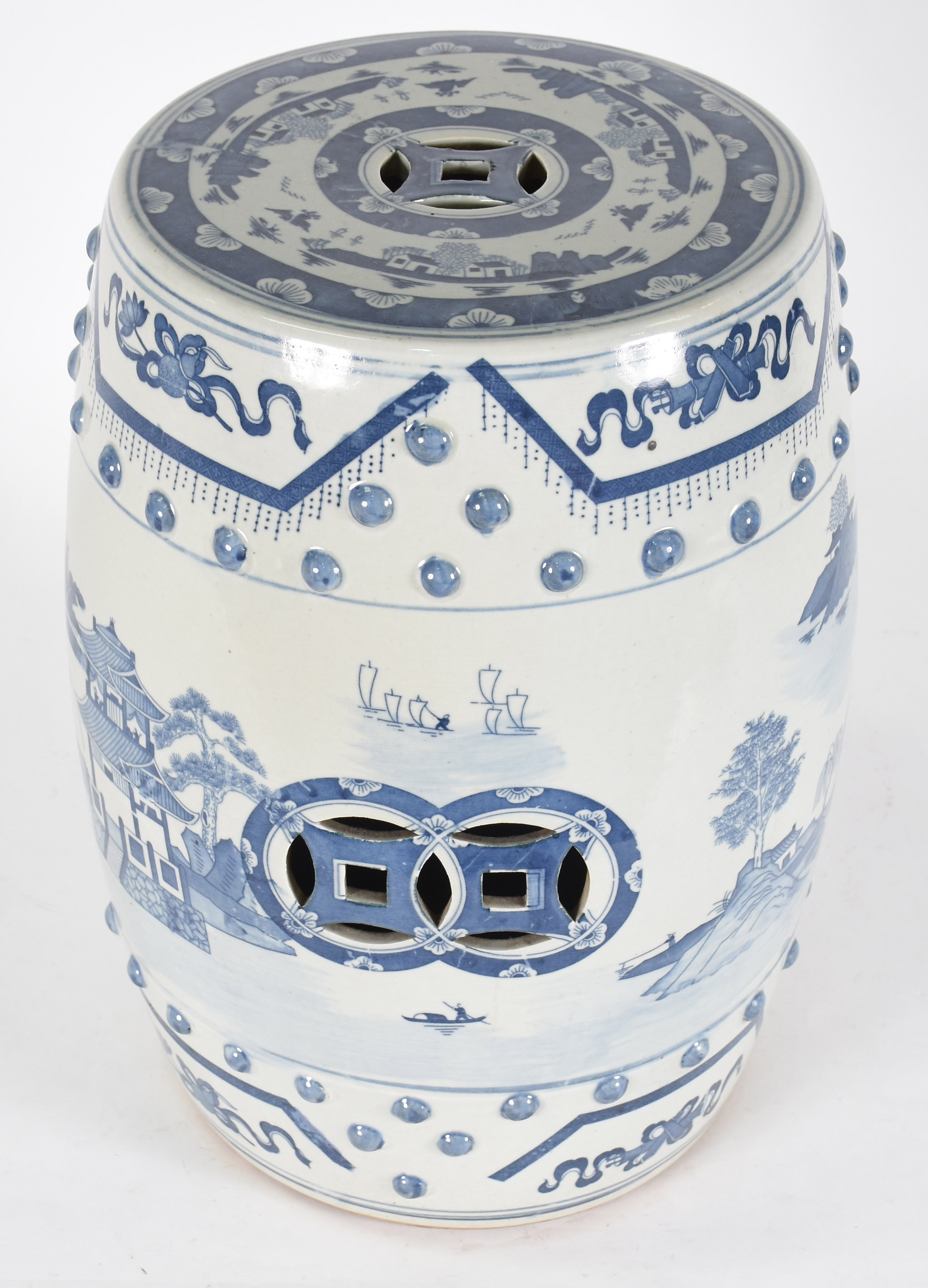 Seat garden de porcelana oriental azul e branca . - foto 3 de 4
