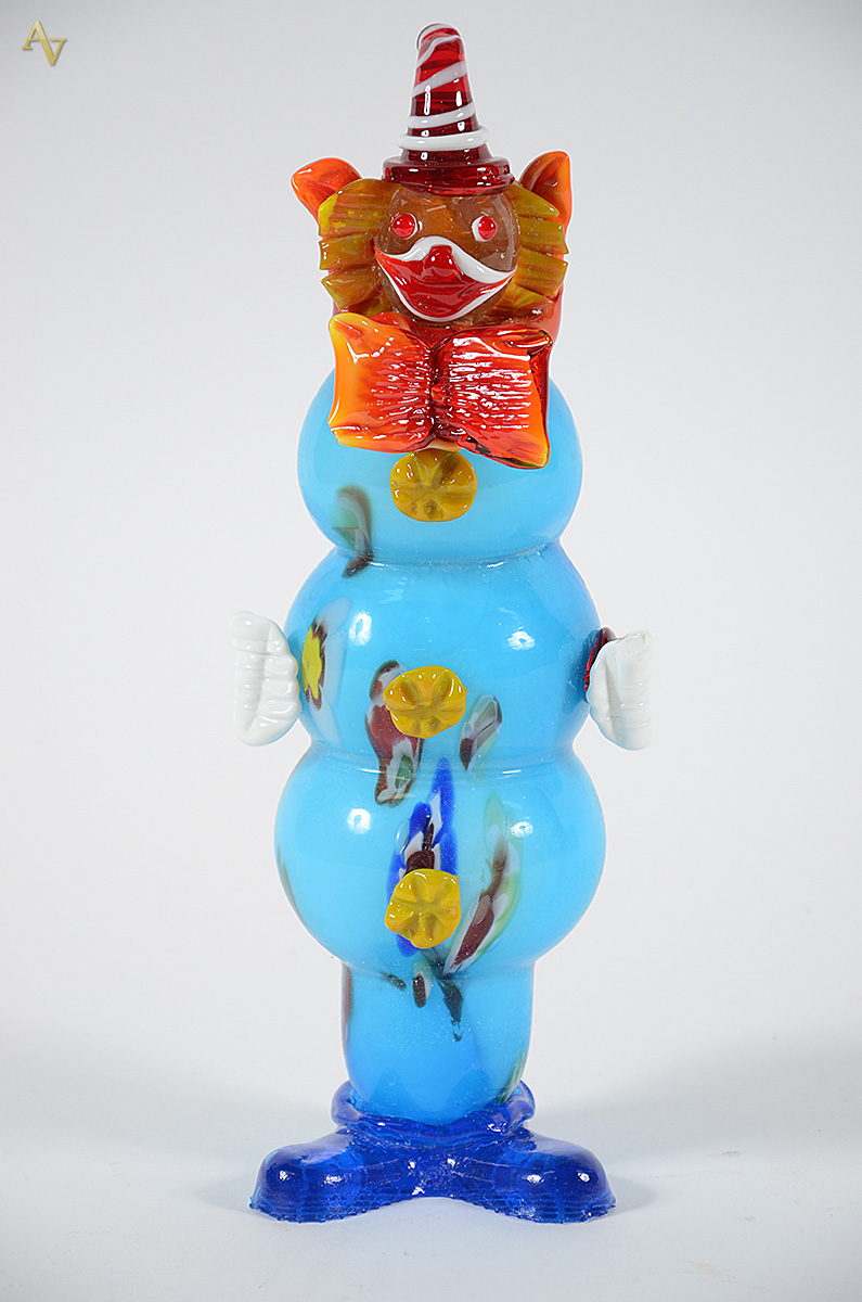 Palhaço de murano turquesa. Altura 33 cm. - foto 1 de 2