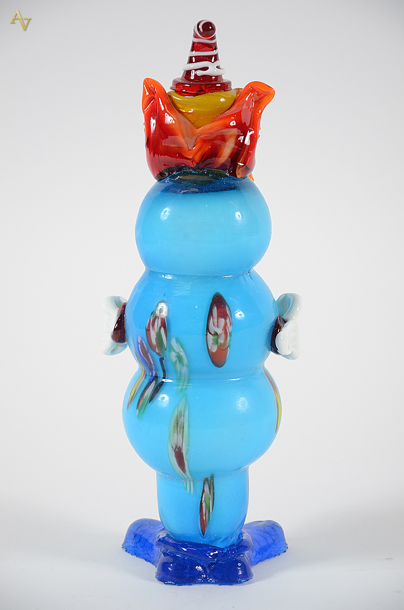 Palhaço de murano turquesa. Altura 33 cm. - foto 2 de 2