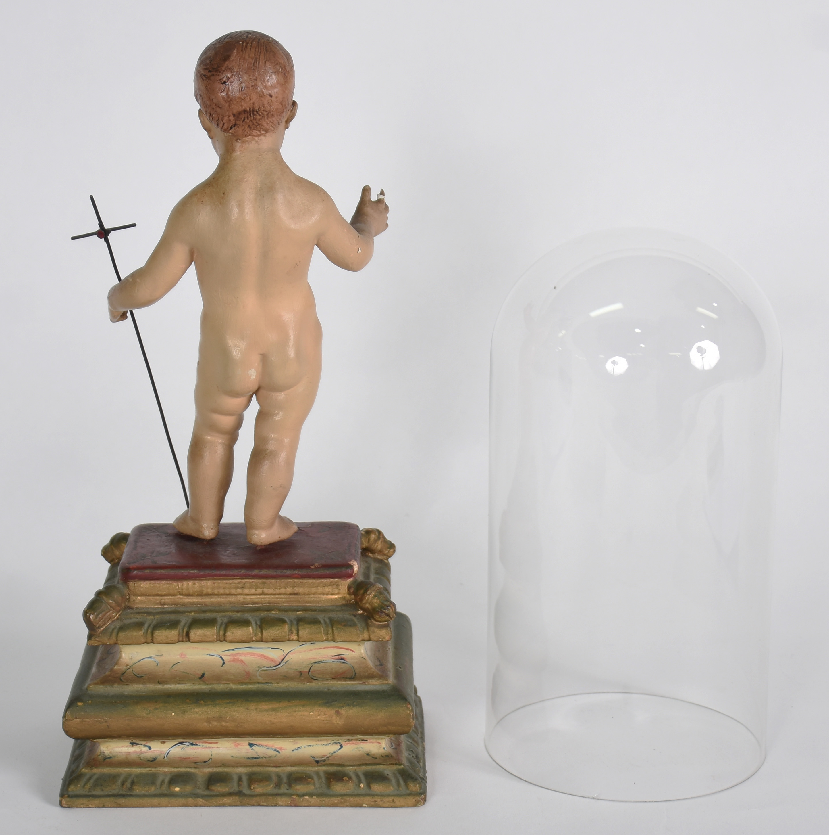 Menino Deus - Antiga imagem de madeira , olhos de vidro ( partes... - foto 6 de 7