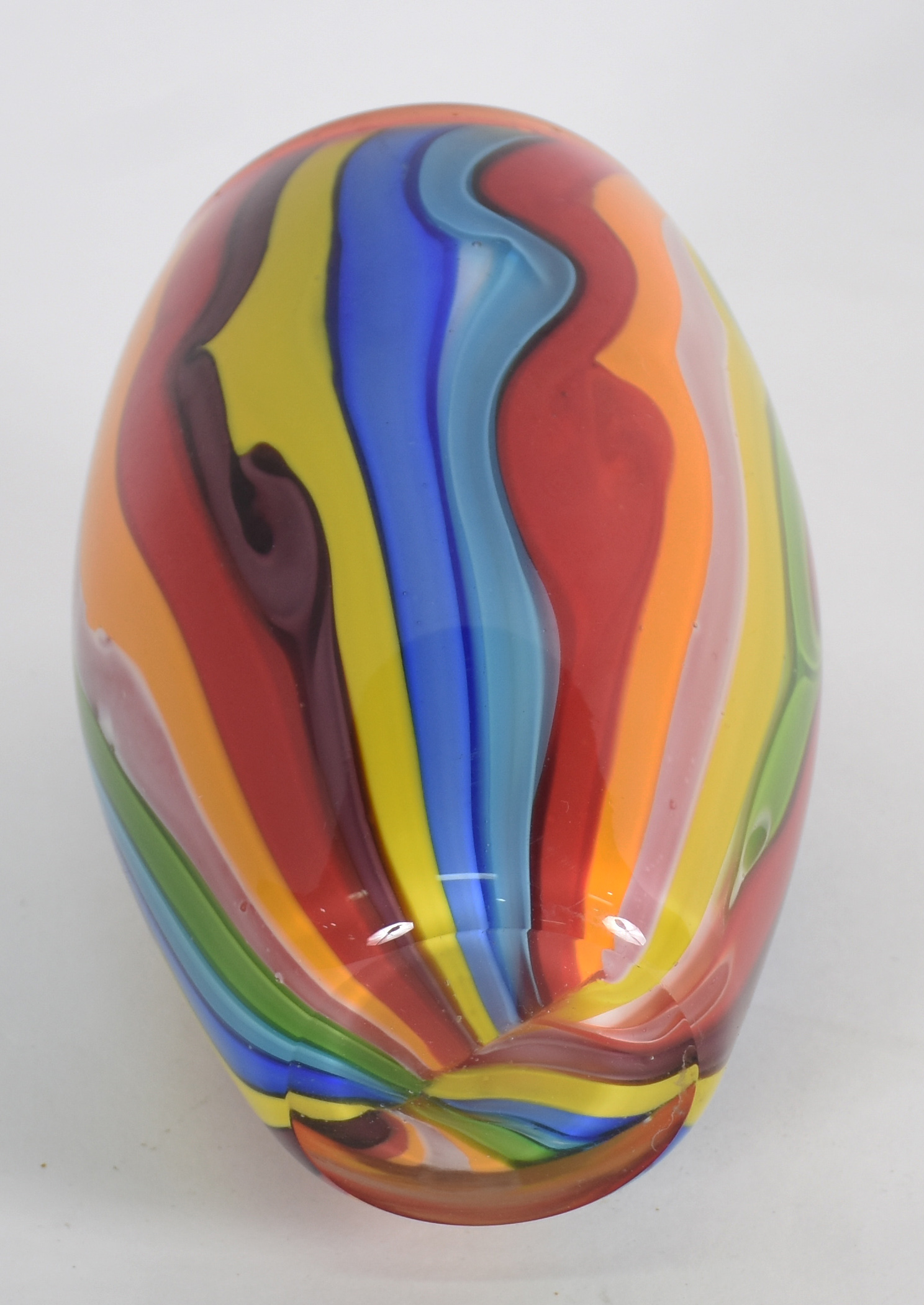 Vaso de Murano policromado com listras . - foto 3 de 3
