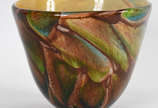 Cachepot de Murano em cores mescladas. - Cachepot de Murano em cores mescladas.