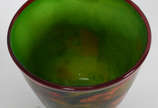 Cachepot de Murano mesclado verde e vermelho. - Cachepot de Murano mesclado verde e vermelho.