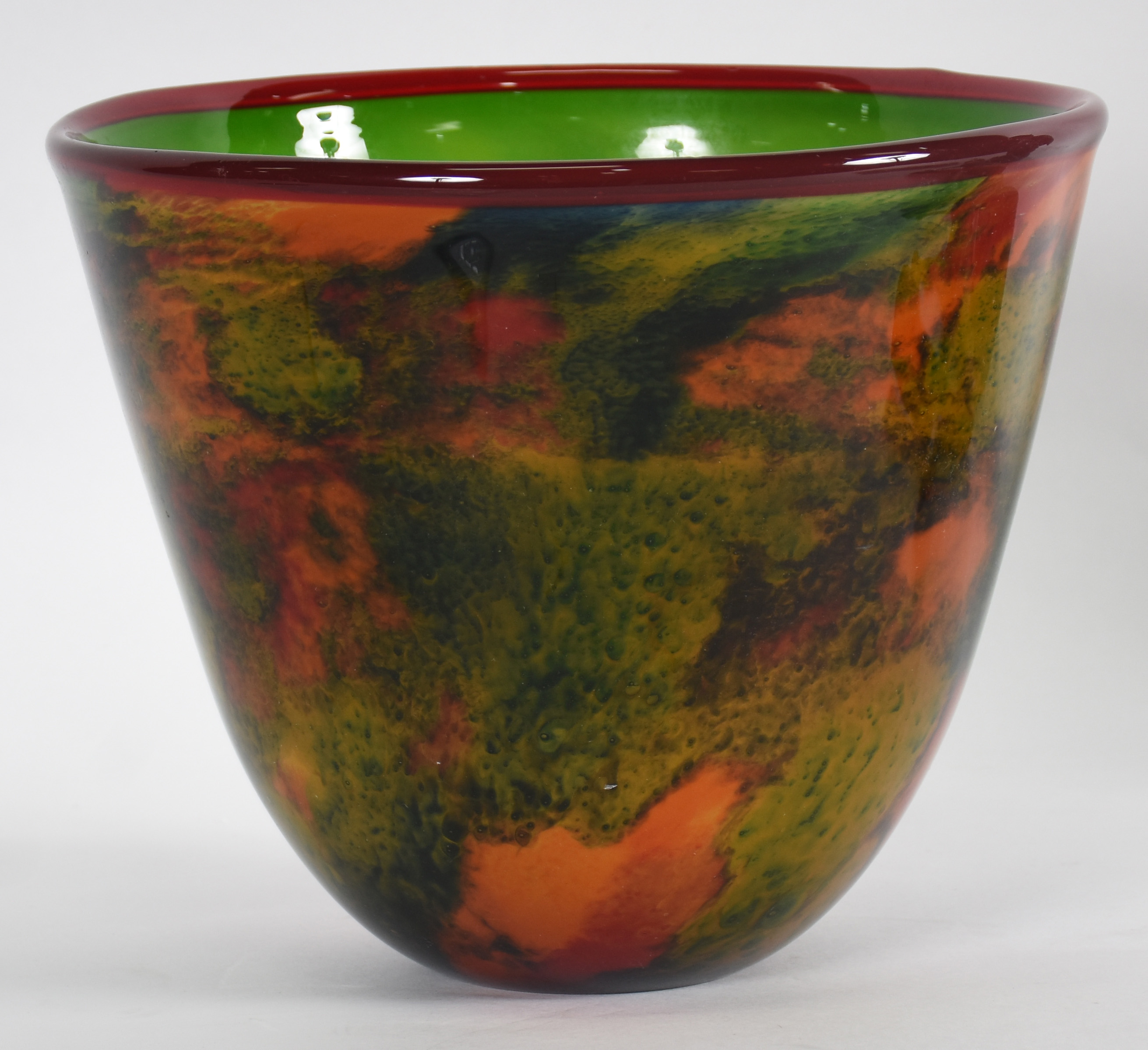 Cachepot de Murano mesclado verde e vermelho. - foto 4 de 4