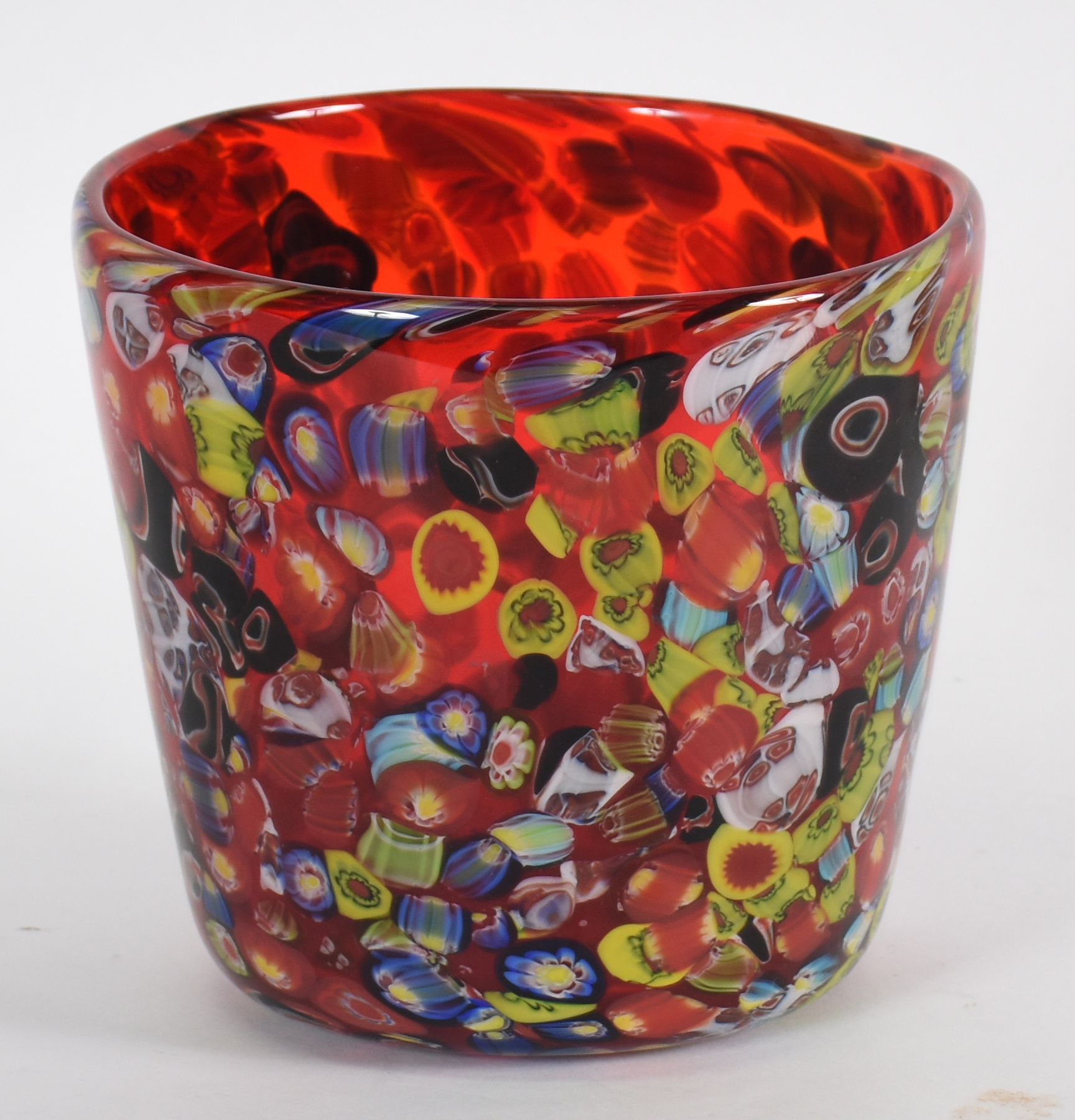 Cachepot de Murano "milifiori" em policromia.( pequeno defeito na... - foto 1 de 4