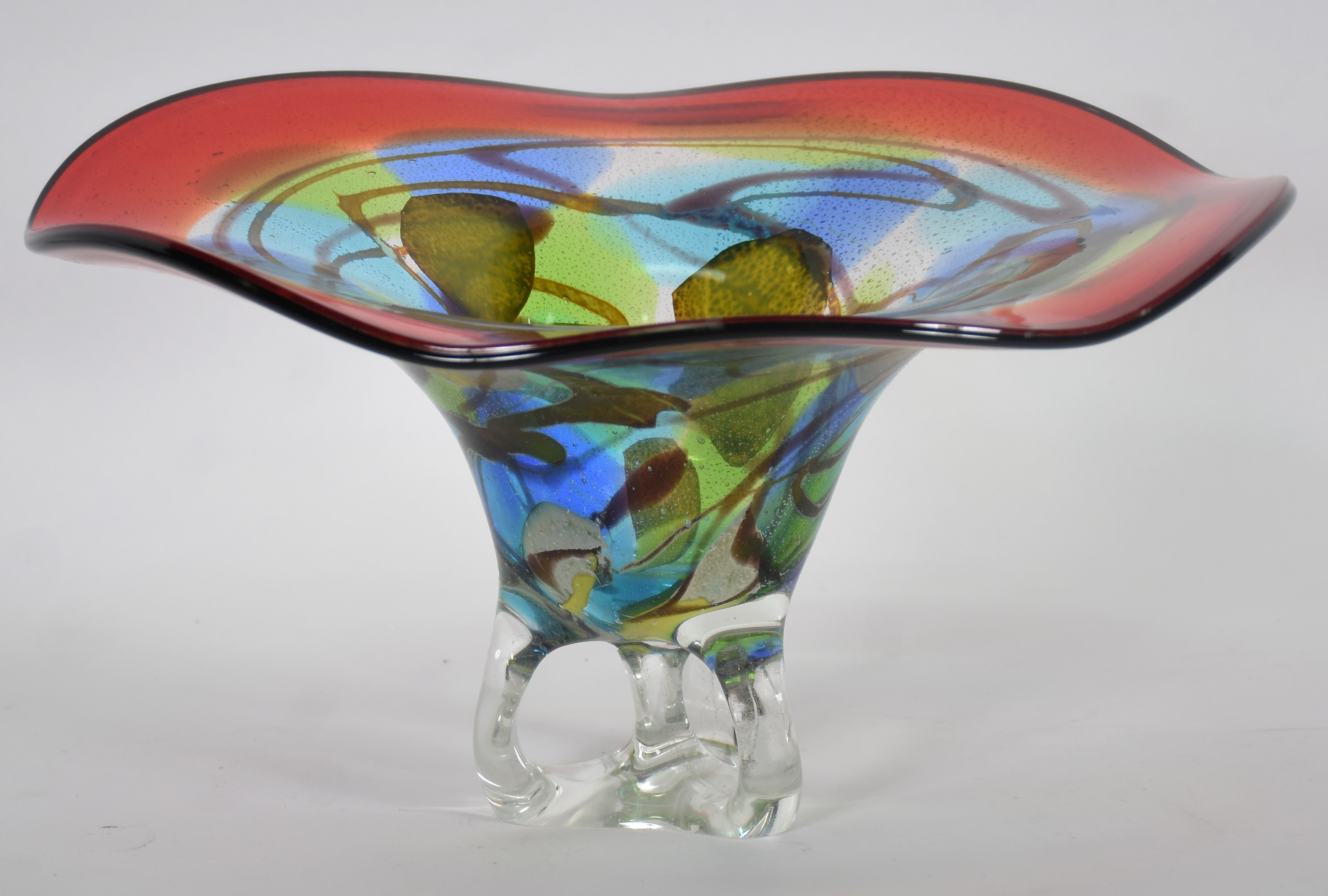 Centro de mesa de Murano colorido com pés transparentes . - foto 1 de 4