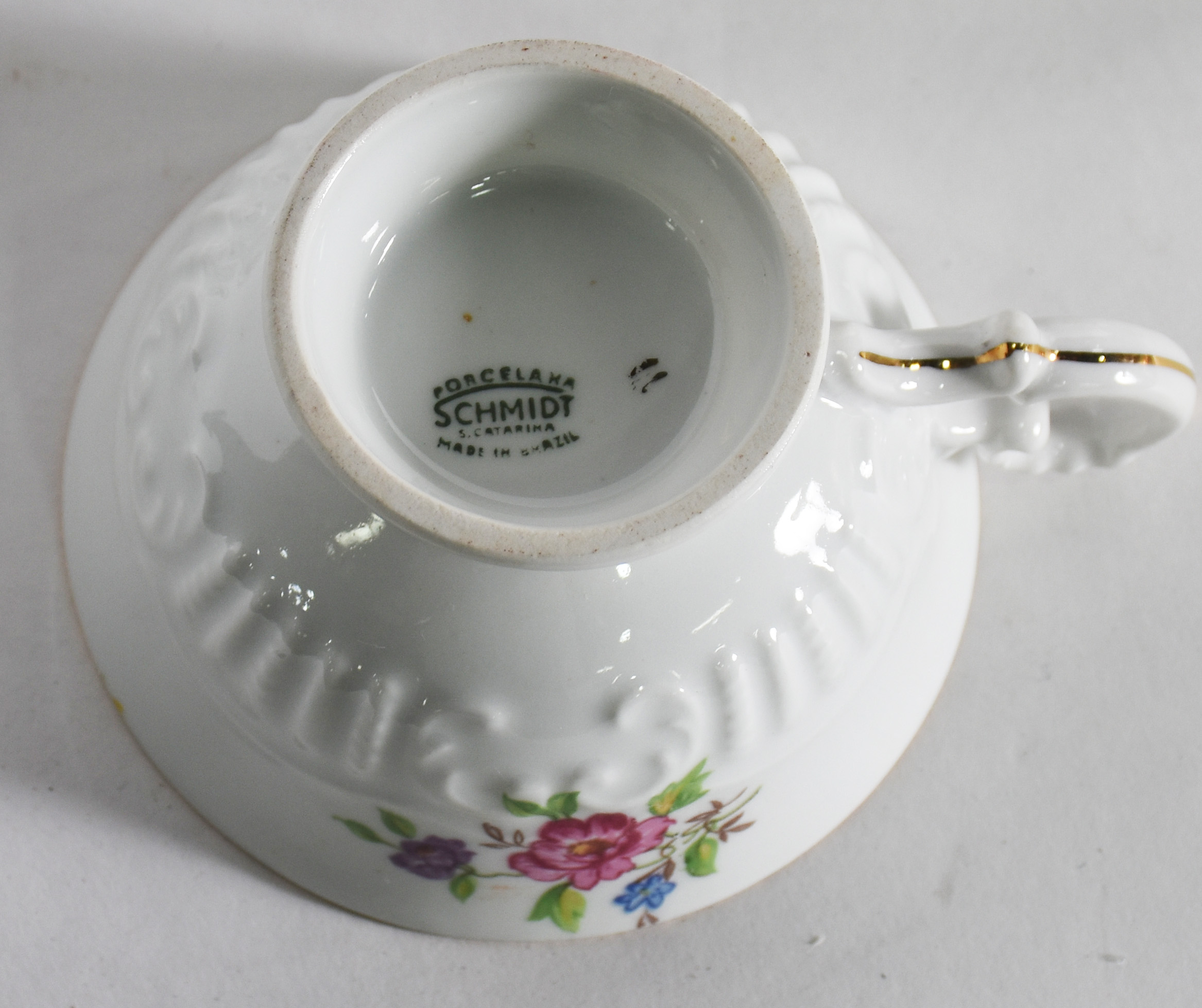 Aparelho para chá de porcelana Schmitdt , composto de : 6 xícaras com... - foto 3 de 3