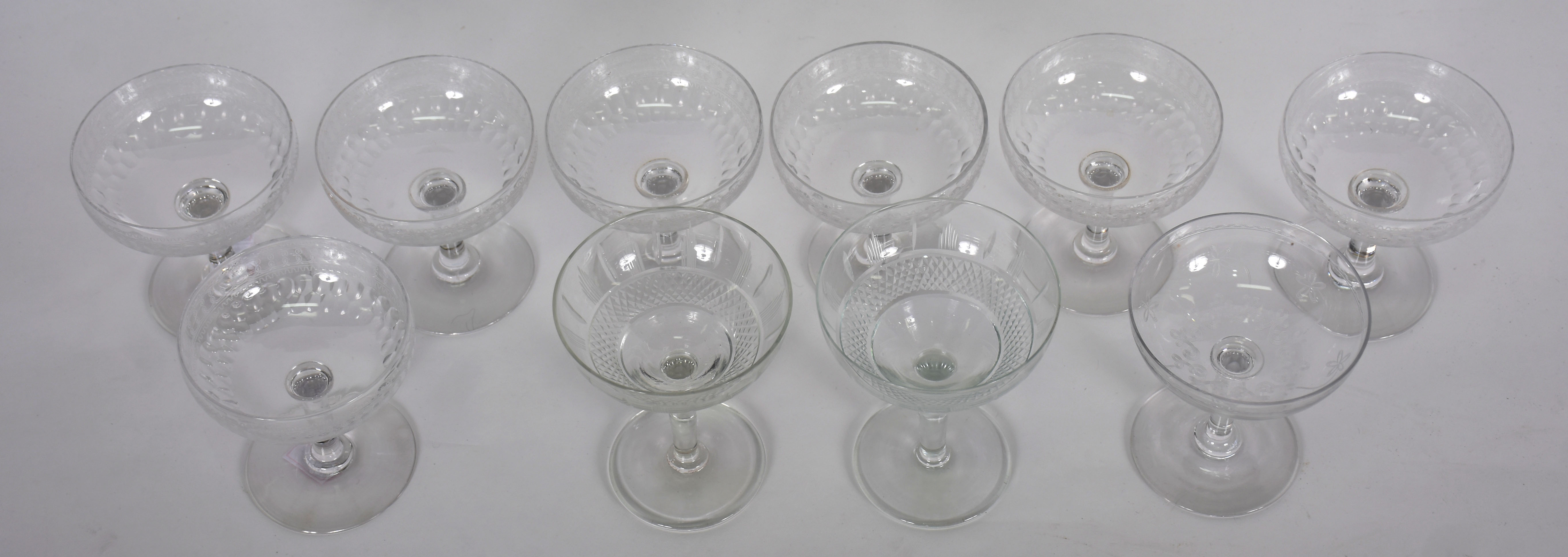 Dez taças para champagne de cristal , diversos modelos . - foto 2 de 3