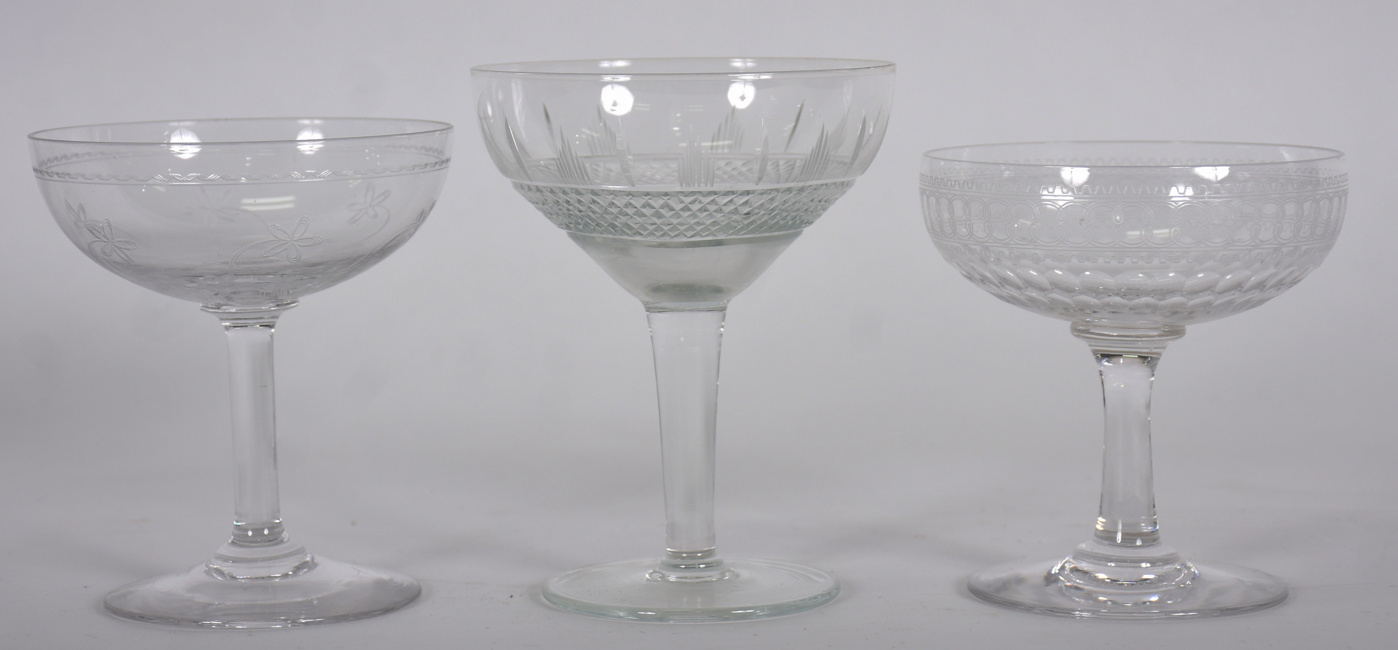Dez taças para champagne de cristal , diversos modelos . - foto 3 de 3