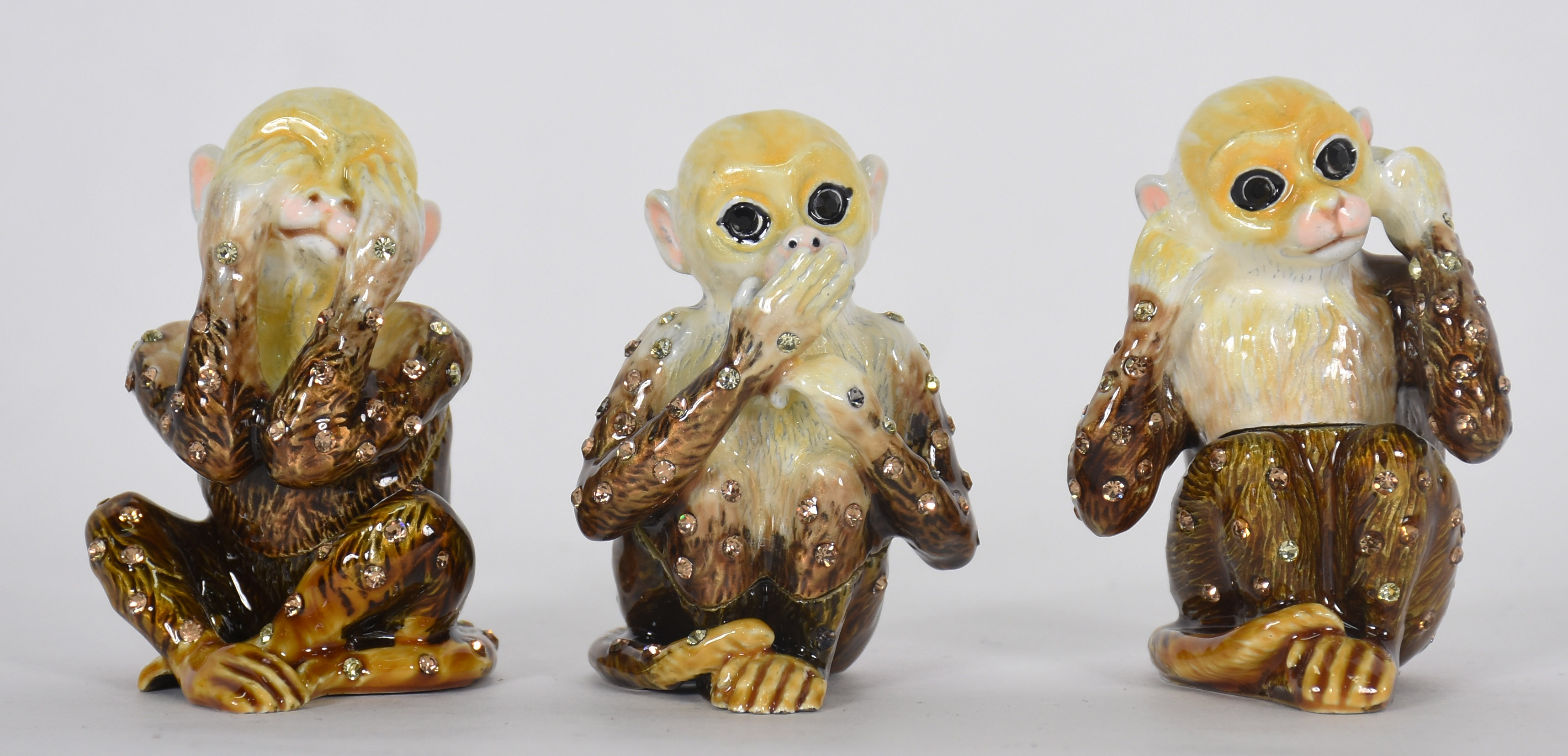 Três porta pílulas em forma de macacos " Não falo, não ouço e não... - foto 1 de 5
