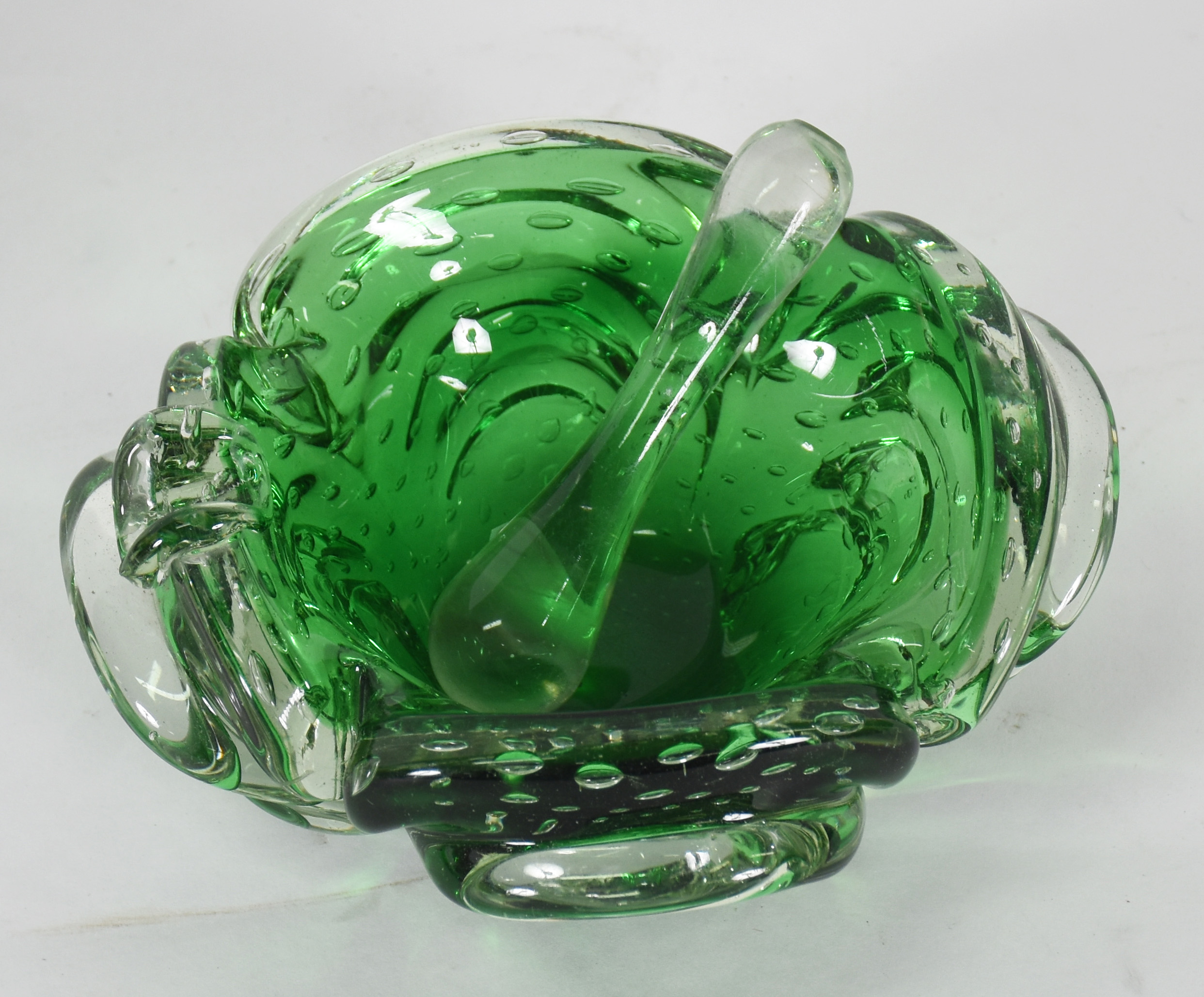 Cinzeiro de Murano italiano na cor verde, com soquete . - foto 3 de 4