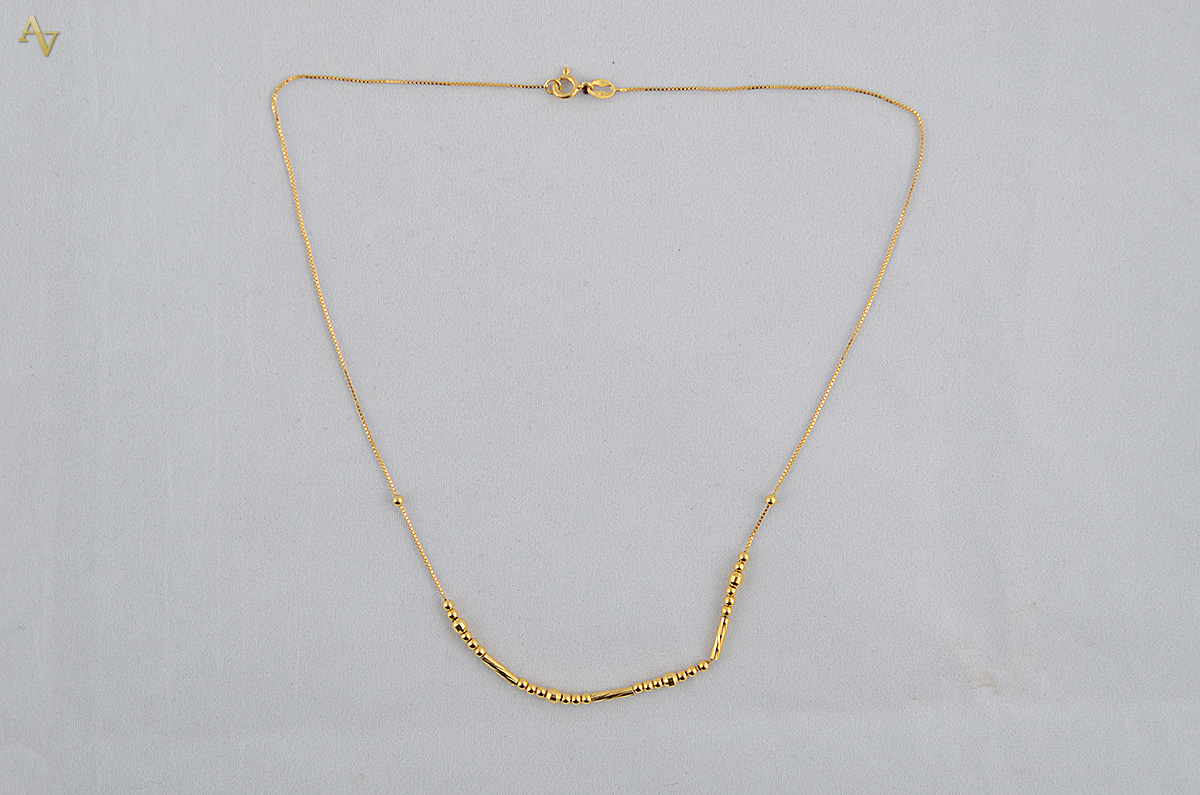 Cordão de ouro 750 com bolinhas. Peso total 3,4 g - Comprimento 40 cm. - foto 2 de 2