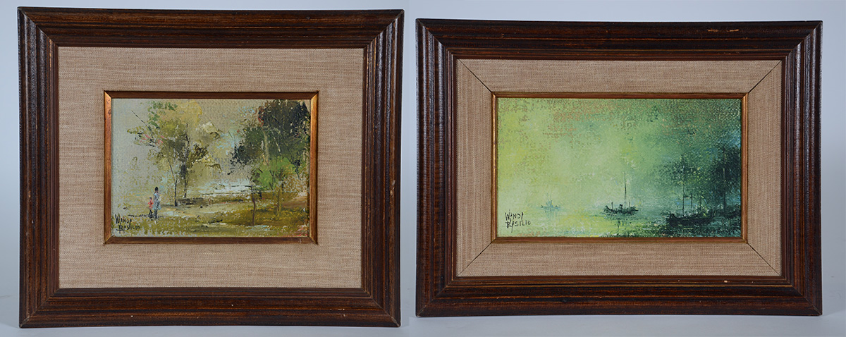 WANDA BASILIO - Paisagens - 2 quadros - ost - 19 x 33 / 19 x 27 - foto 1 de 4
