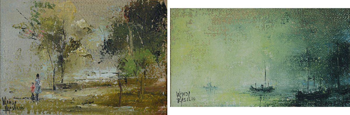 WANDA BASILIO - Paisagens - 2 quadros - ost - 19 x 33 / 19 x 27 - foto 2 de 4