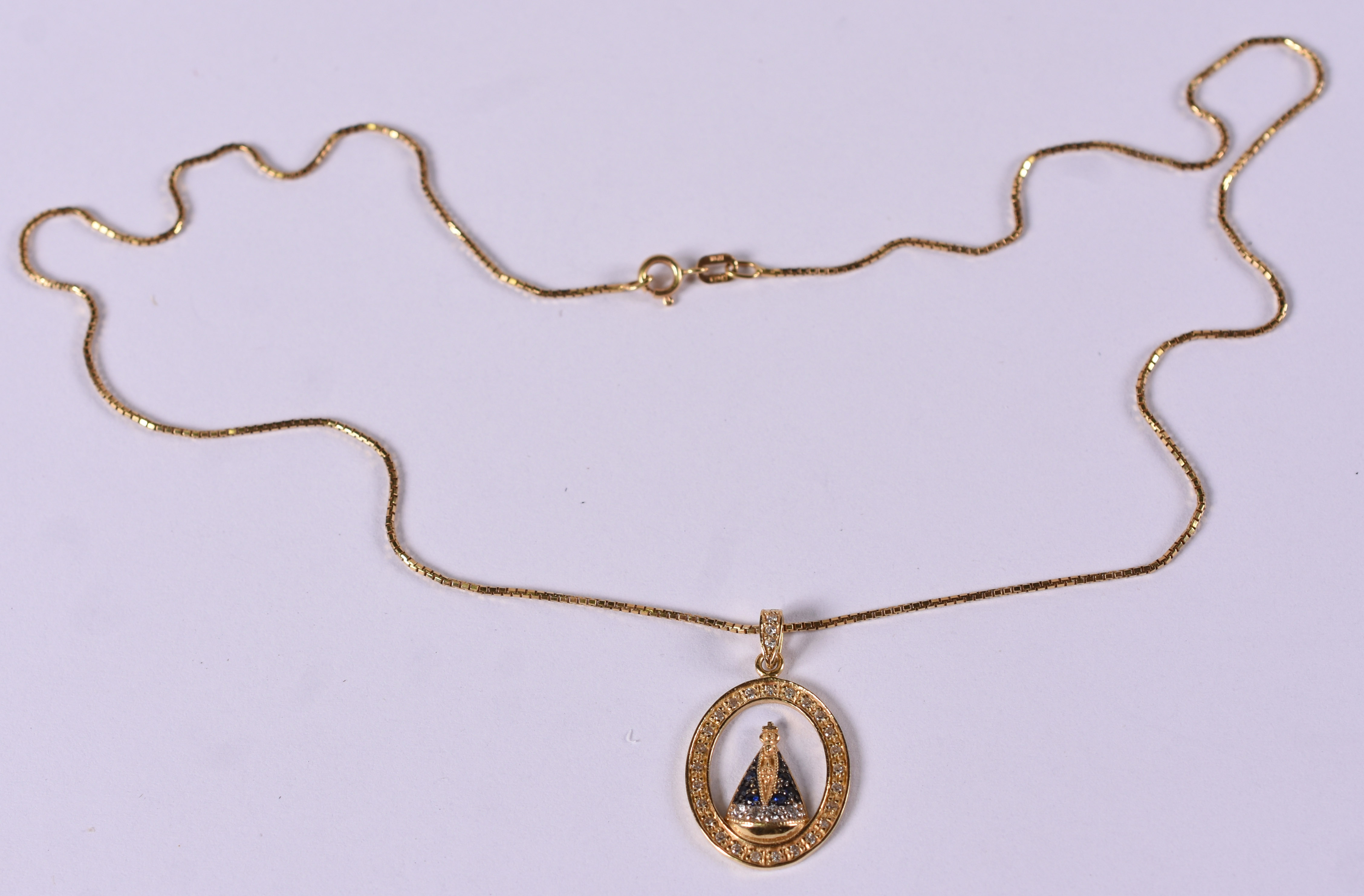 Gargantilha de ouro 18 k amarelo com pingente de N.S. Aparecida . (... - foto 1 de 4