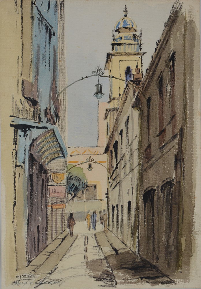 M. L. MATTOS - Beco dos Barbeiros - desenho - 32 x 22 - foto 2 de 3